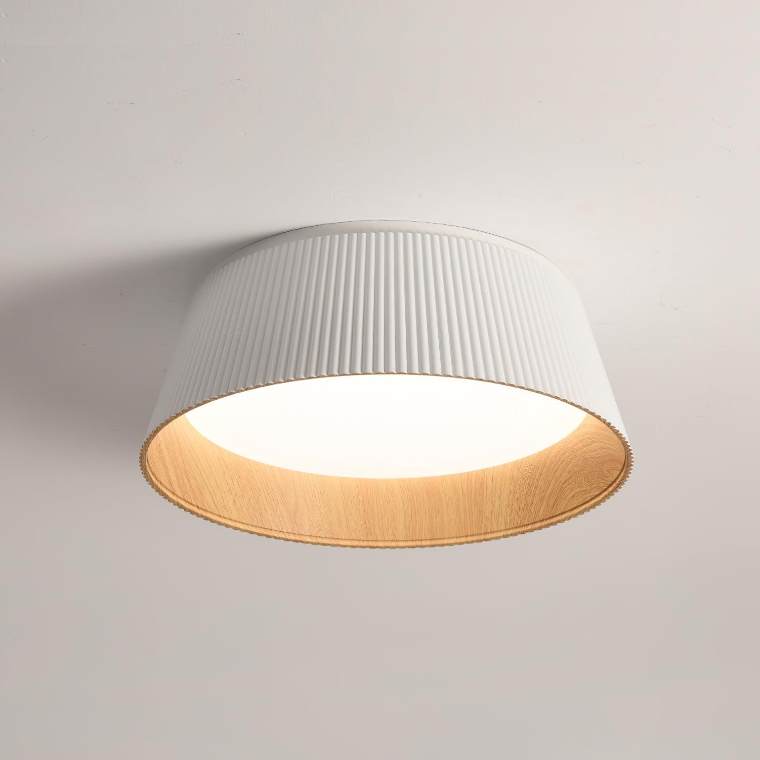 Lalem Ceiling Lamp Ribbed Drum Wood Elegant Contemporary-Neutral Decor