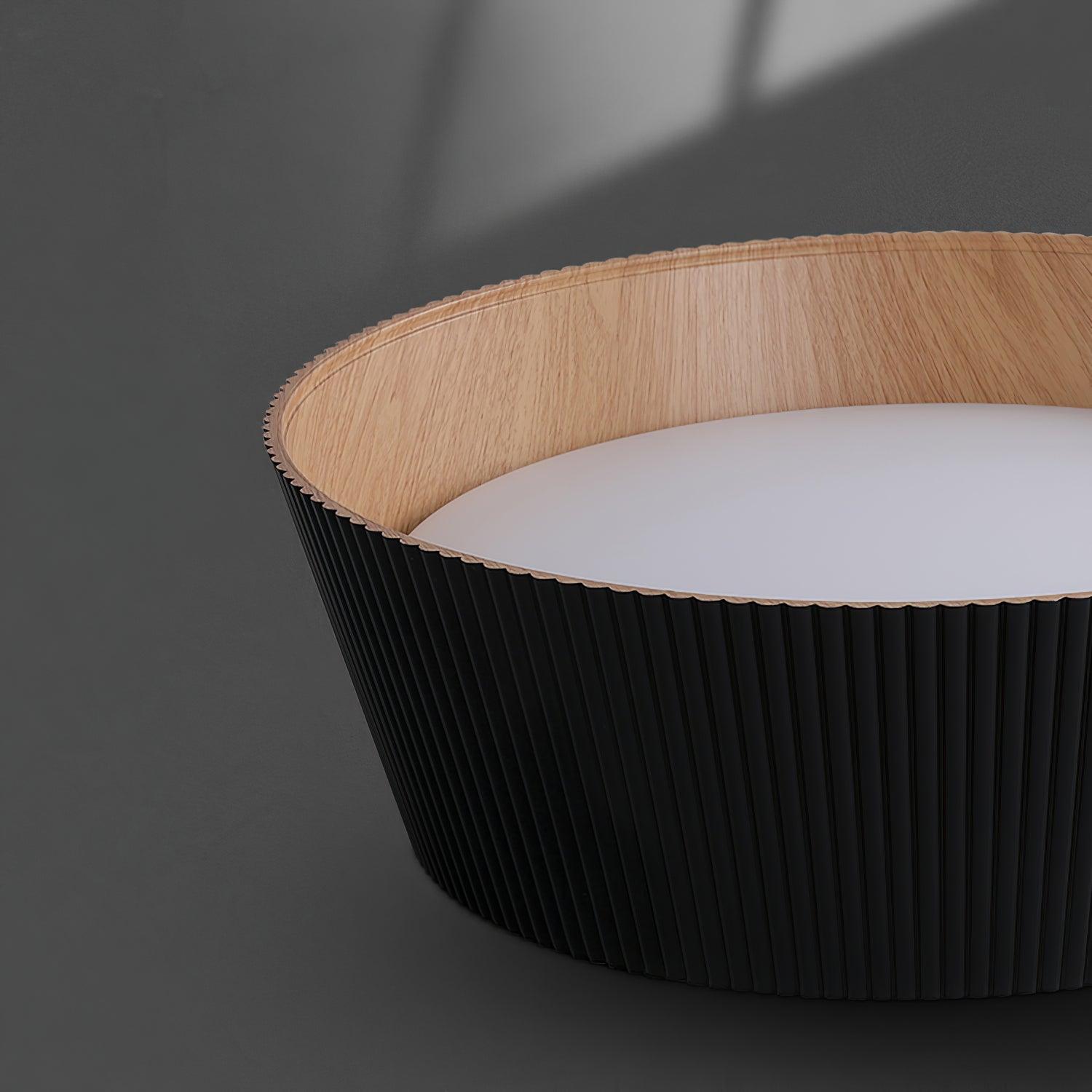 Lalem Ceiling Lamp Ribbed Drum Wood Elegant Contemporary-Neutral Decor