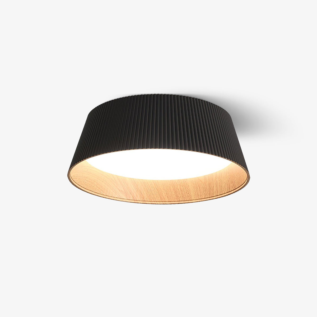 Lalem Ceiling Lamp Ribbed Drum Wood Elegant Contemporary-Neutral Decor