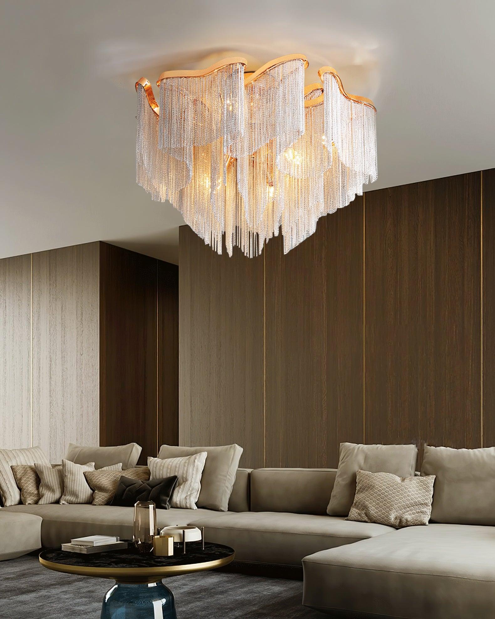 Mevrin Ceiling Lamp Modern Tassel Art-Neutral Decor