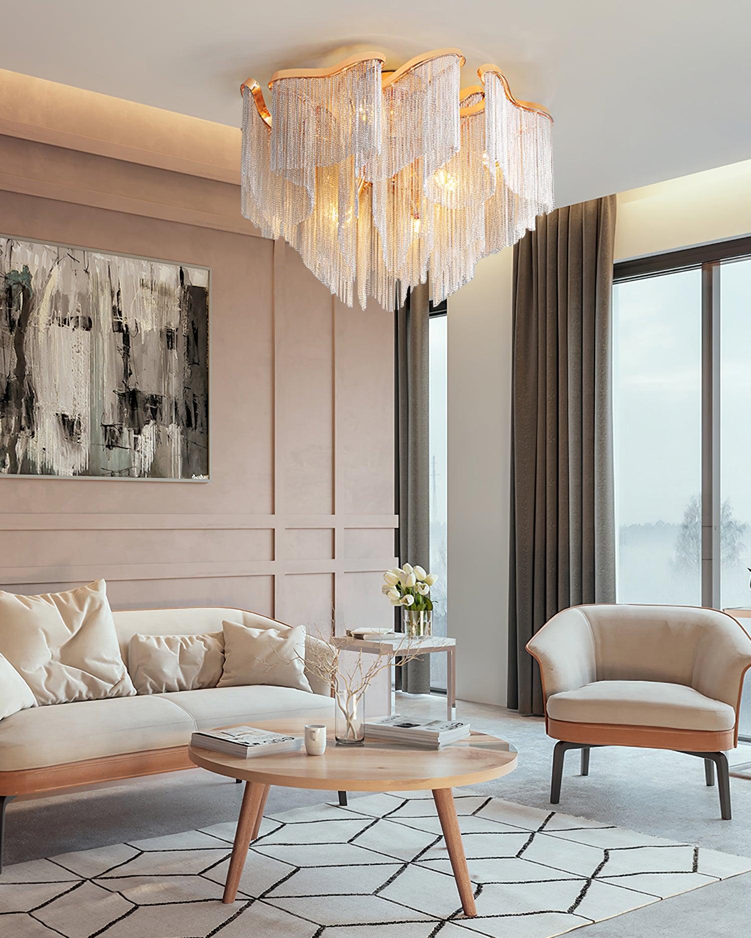 Mevrin Ceiling Lamp Modern Tassel Art-Neutral Decor