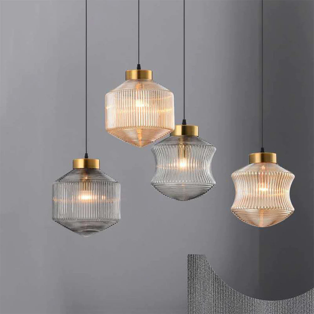 Valentina Modern LED Pendant Light Smoke Gray Glass Bedroom - Neutral Decor
