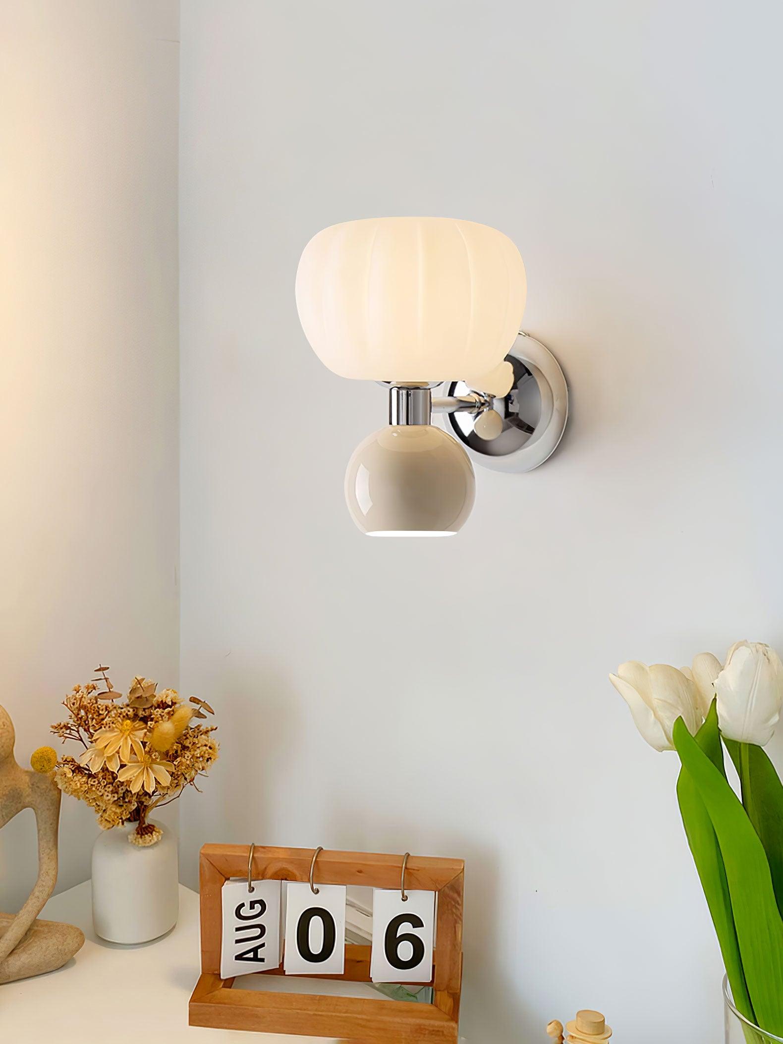 Jorvin Nordic Art Cream Plastic Sconce Wall lamp-Neutral Decor