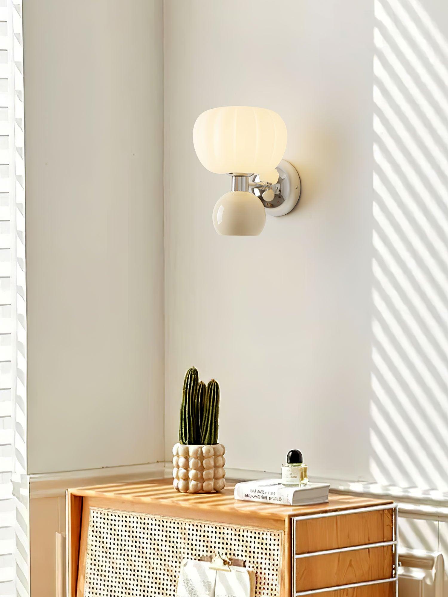 Jorvin Nordic Art Cream Plastic Sconce Wall lamp-Neutral Decor