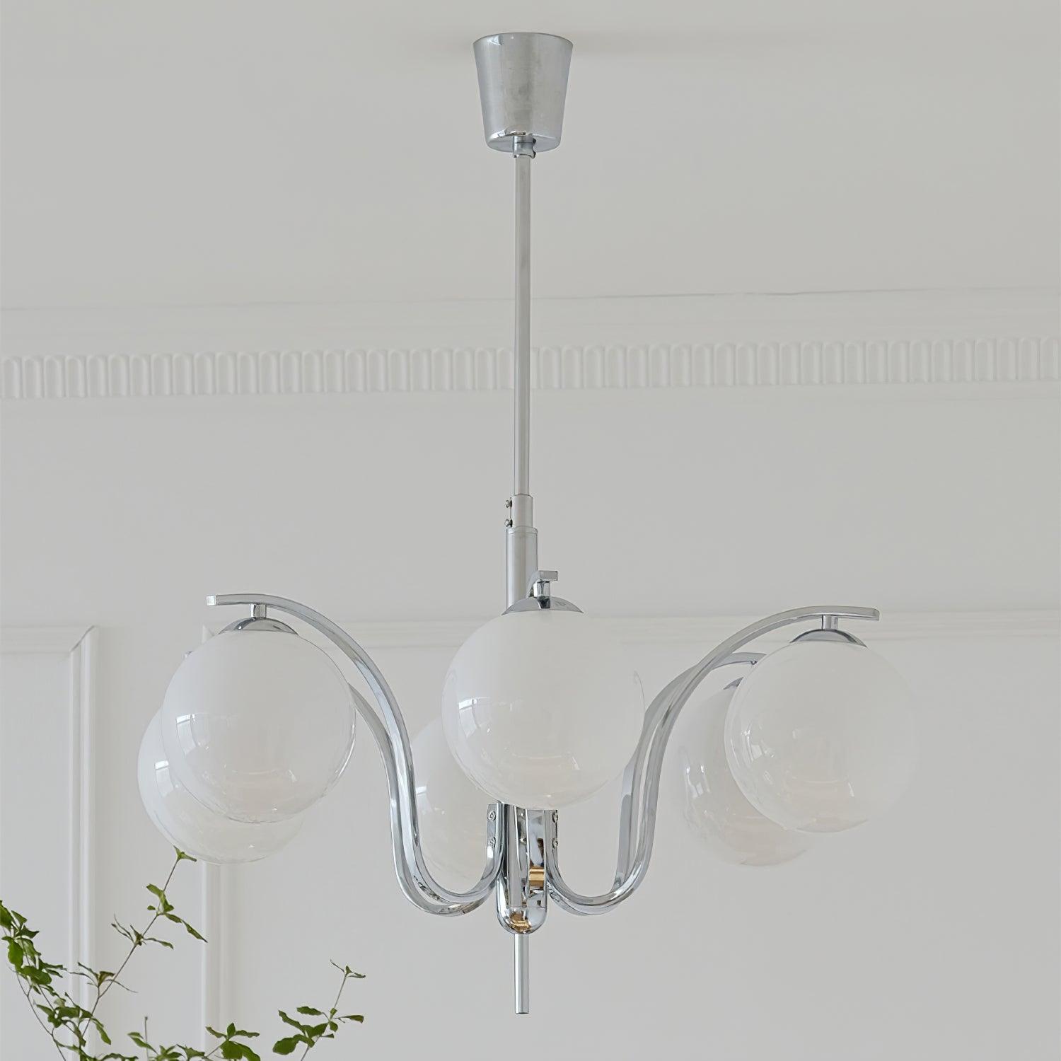 Lustra Chandelier Chrome Glass Modo Deco Elegant-Neutral Decor