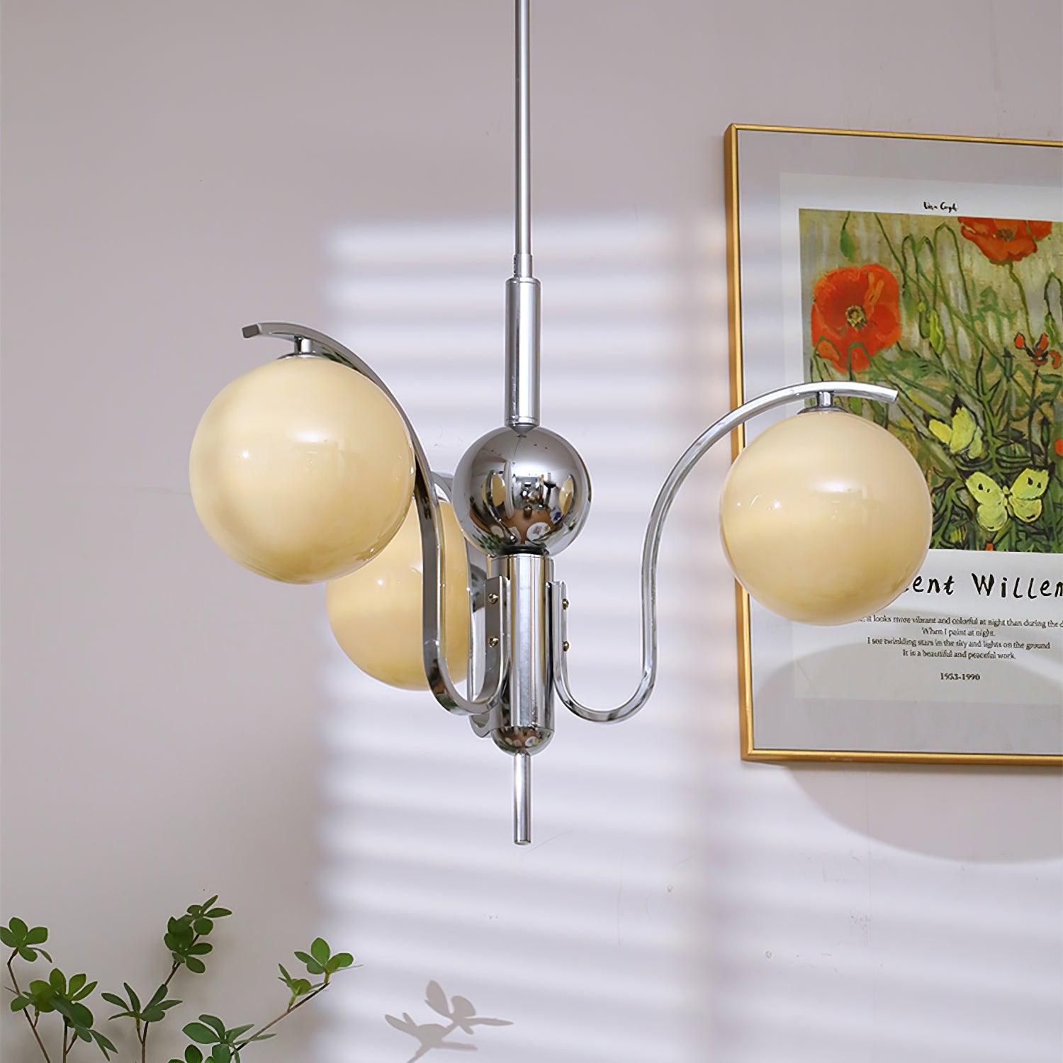 Lustra Chandelier Chrome Glass Modo Deco Elegant-Neutral Decor