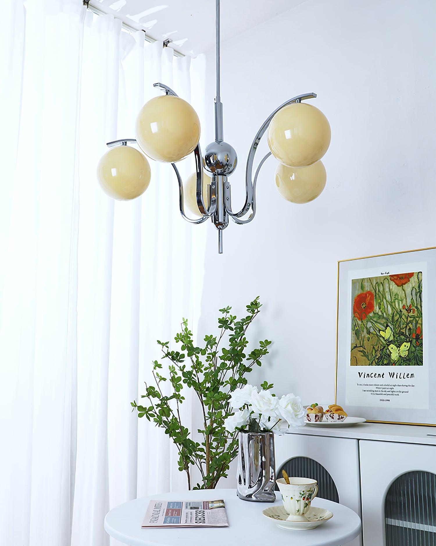 Lustra Chandelier Chrome Glass Modo Deco Elegant-Neutral Decor