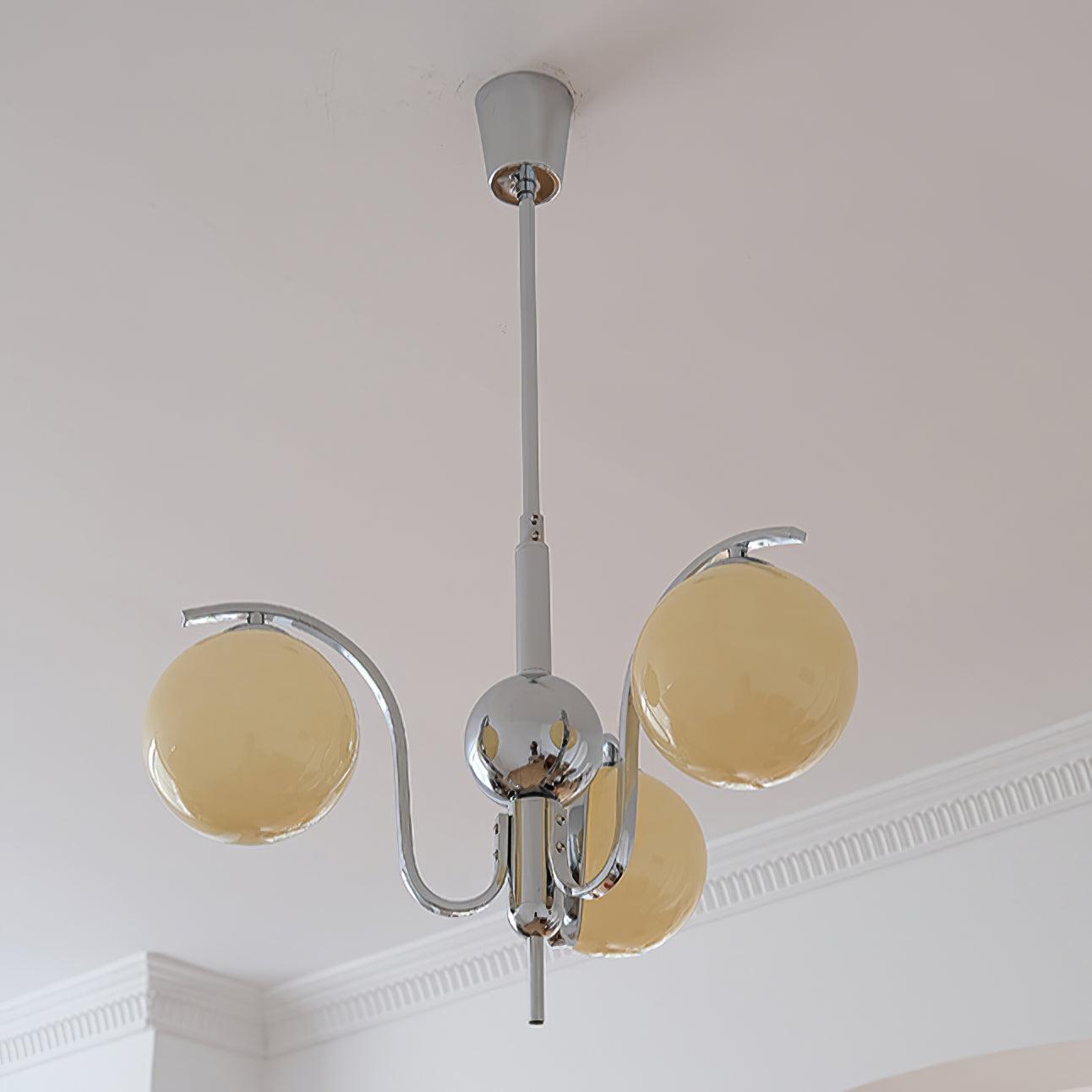 Lustra Chandelier Chrome Glass Modo Deco Elegant-Neutral Decor