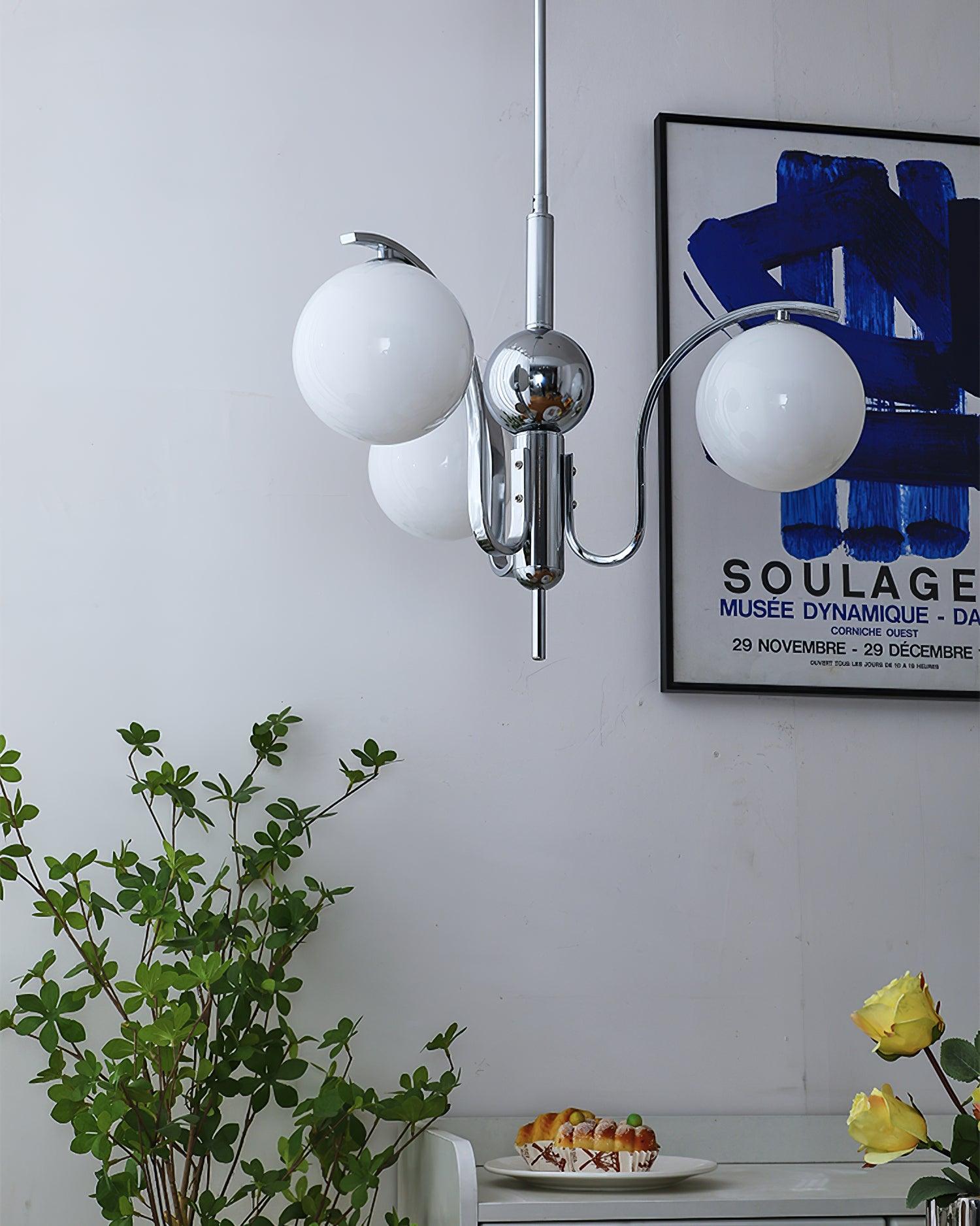 Lustra Chandelier Chrome Glass Modo Deco Elegant-Neutral Decor