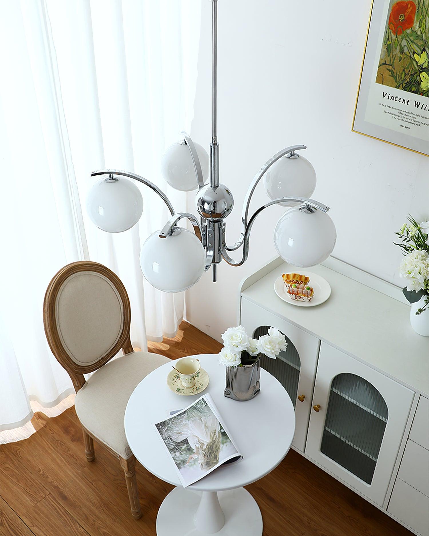 Lustra Chandelier Chrome Glass Modo Deco Elegant-Neutral Decor
