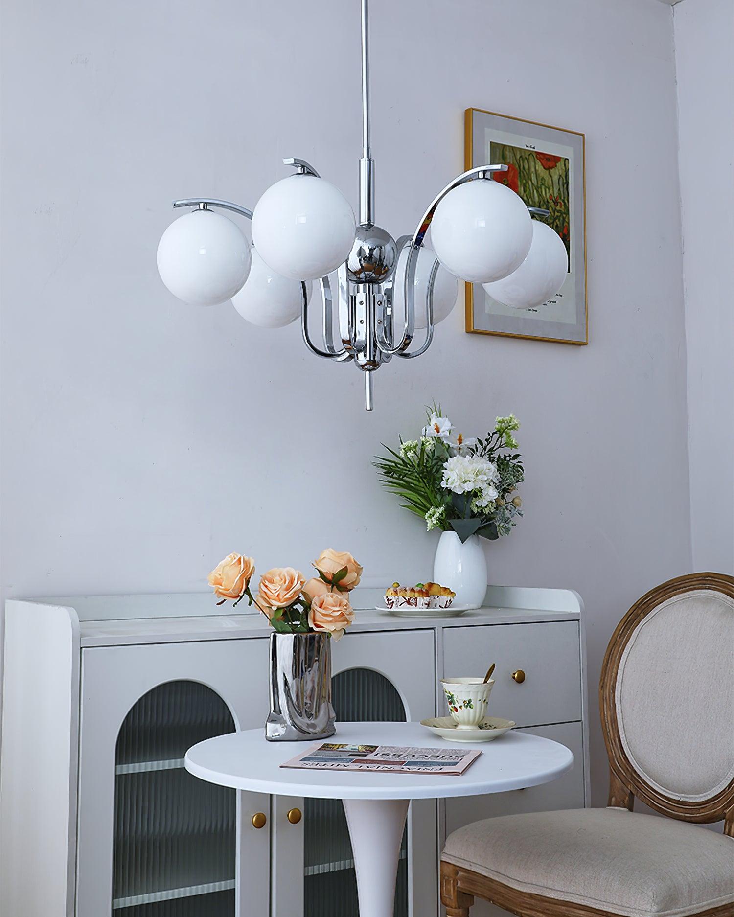 Lustra Chandelier Chrome Glass Modo Deco Elegant-Neutral Decor
