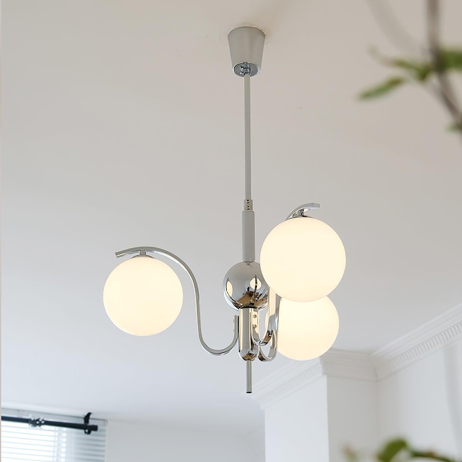 Lustra Chandelier Chrome Glass Modo Deco Elegant-Neutral Decor