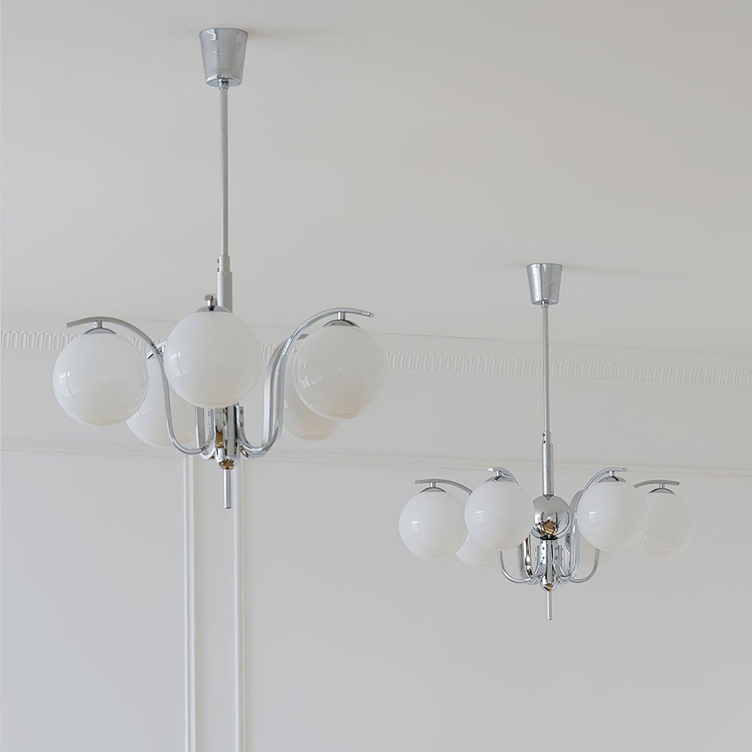 Lustra Chandelier Chrome Glass Modo Deco Elegant-Neutral Decor