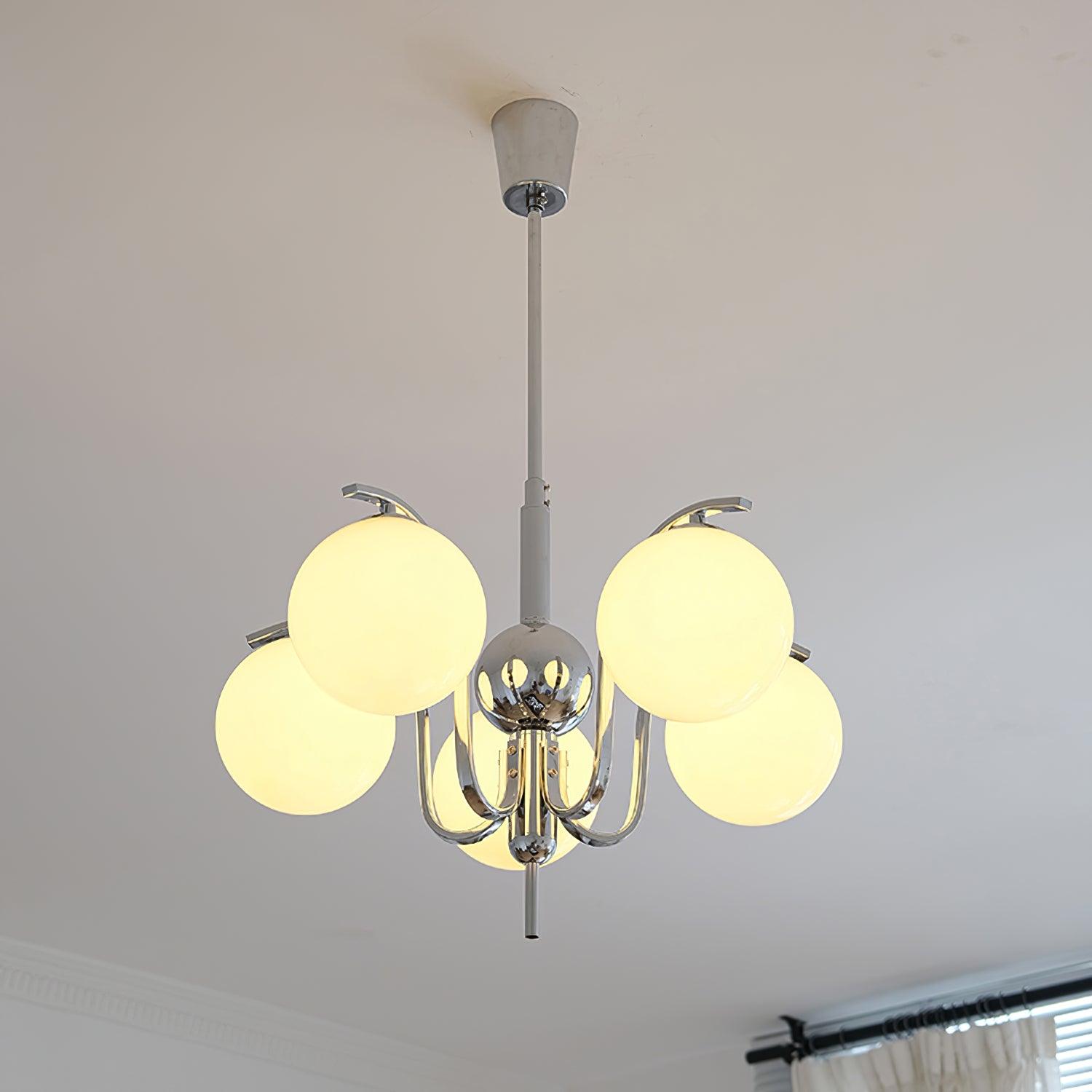 Lustra Chandelier Chrome Glass Modo Deco Elegant-Neutral Decor