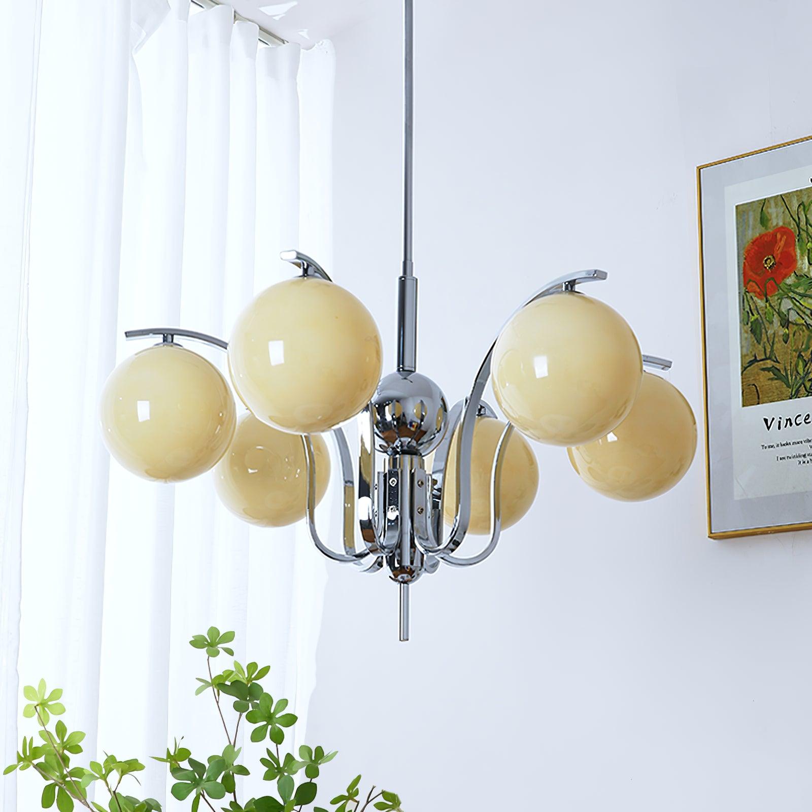 Lustra Chandelier Chrome Glass Modo Deco Elegant-Neutral Decor