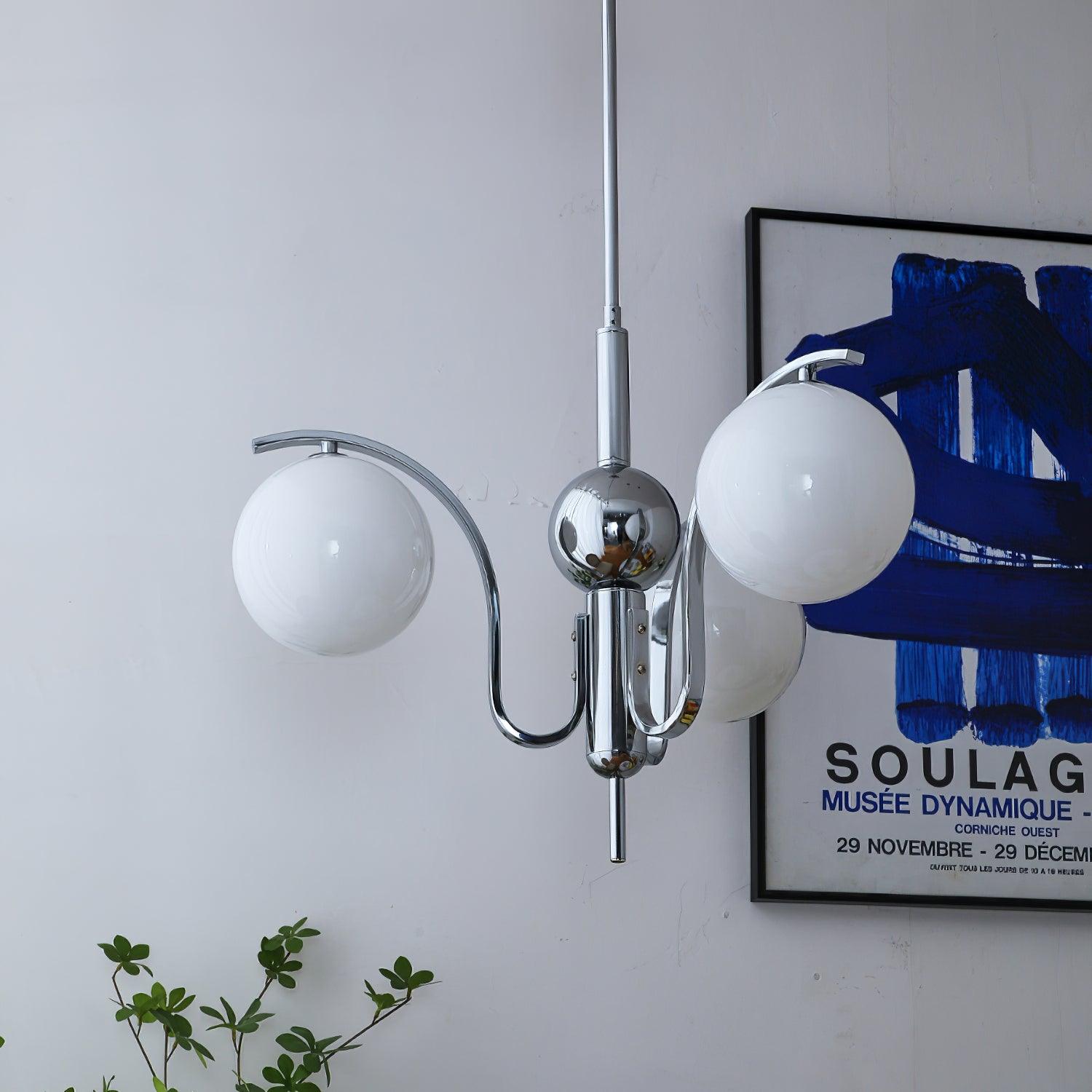 Lustra Chandelier Chrome Glass Modo Deco Elegant-Neutral Decor