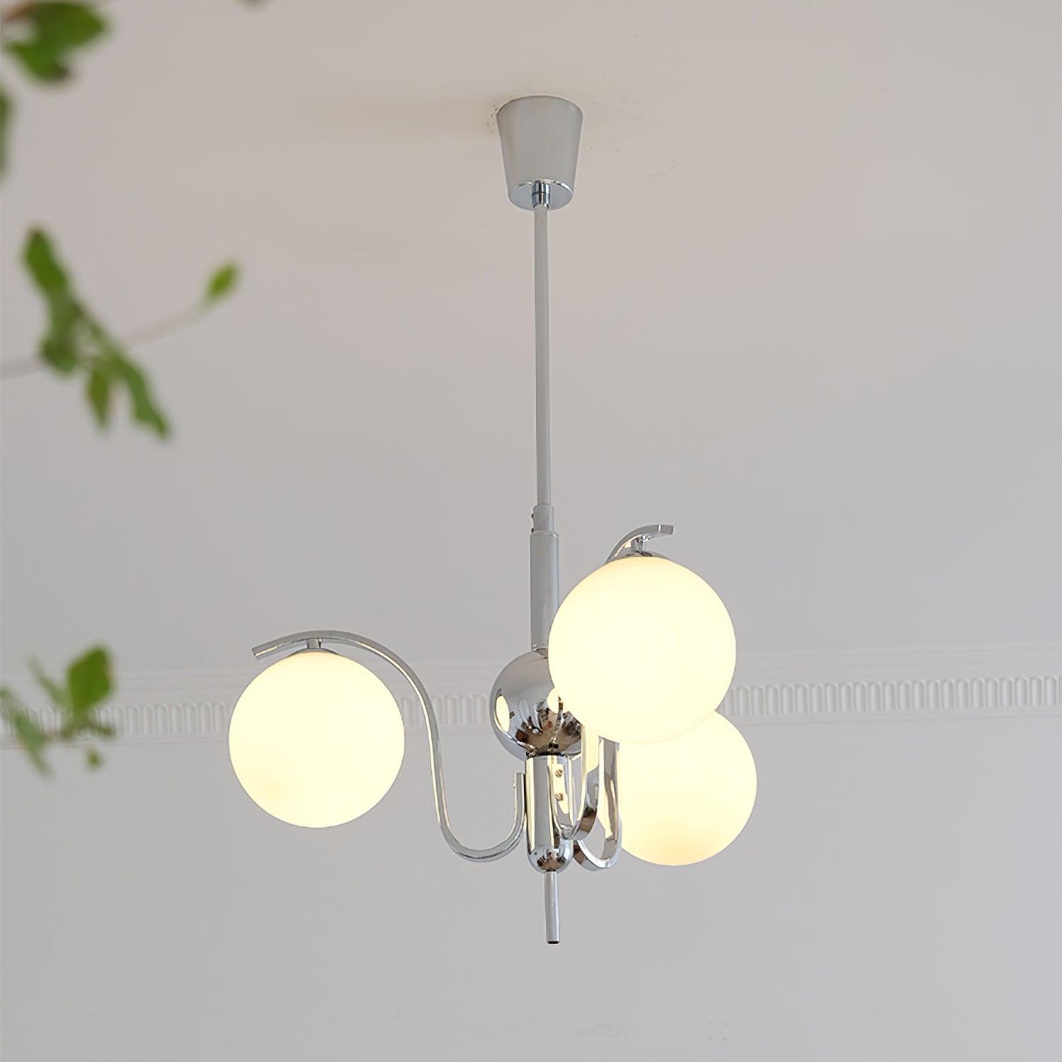 Lustra Chandelier Chrome Glass Modo Deco Elegant-Neutral Decor