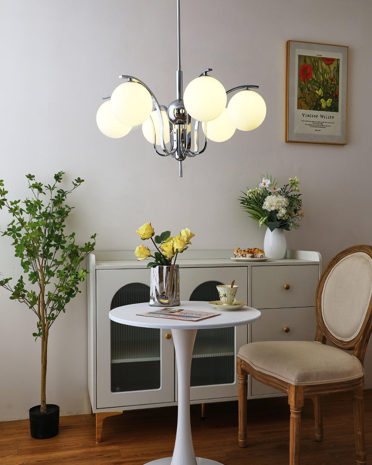 Lustra Chandelier Chrome Glass Modo Deco Elegant-Neutral Decor