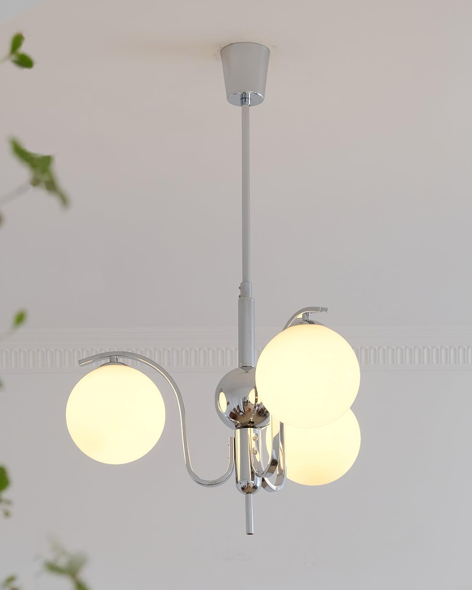 Lustra Chandelier Chrome Glass Modo Deco Elegant-Neutral Decor