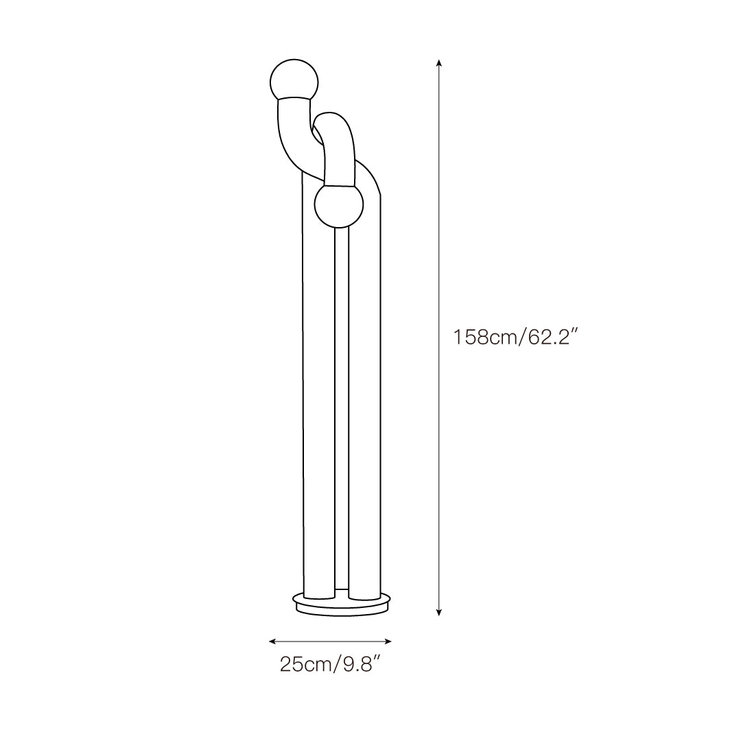 Full view of the Modulation Floor Lamp in a vibrant orange finish.
