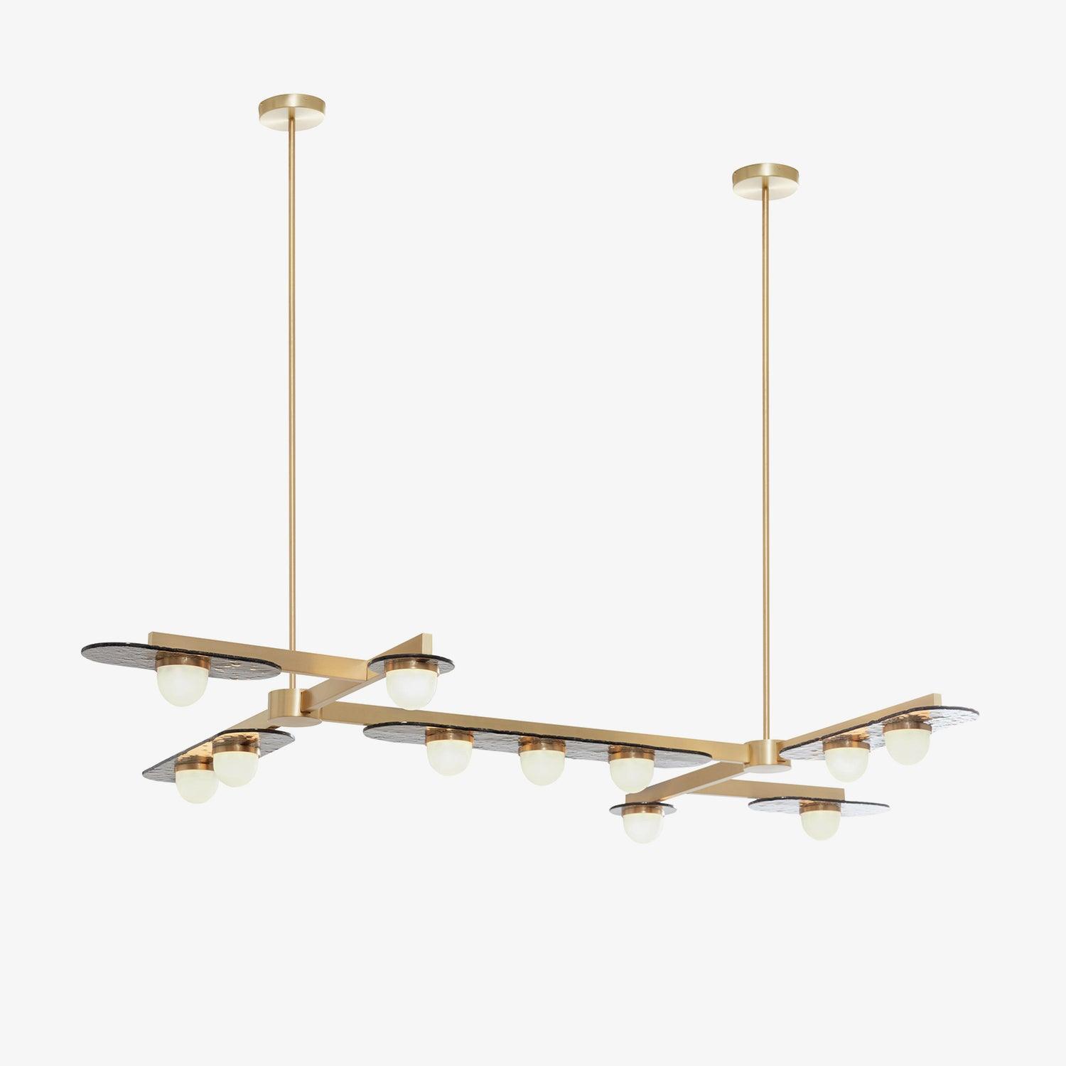 Lustra Chandelier LED Linear Gold Frame-Neutral Decor