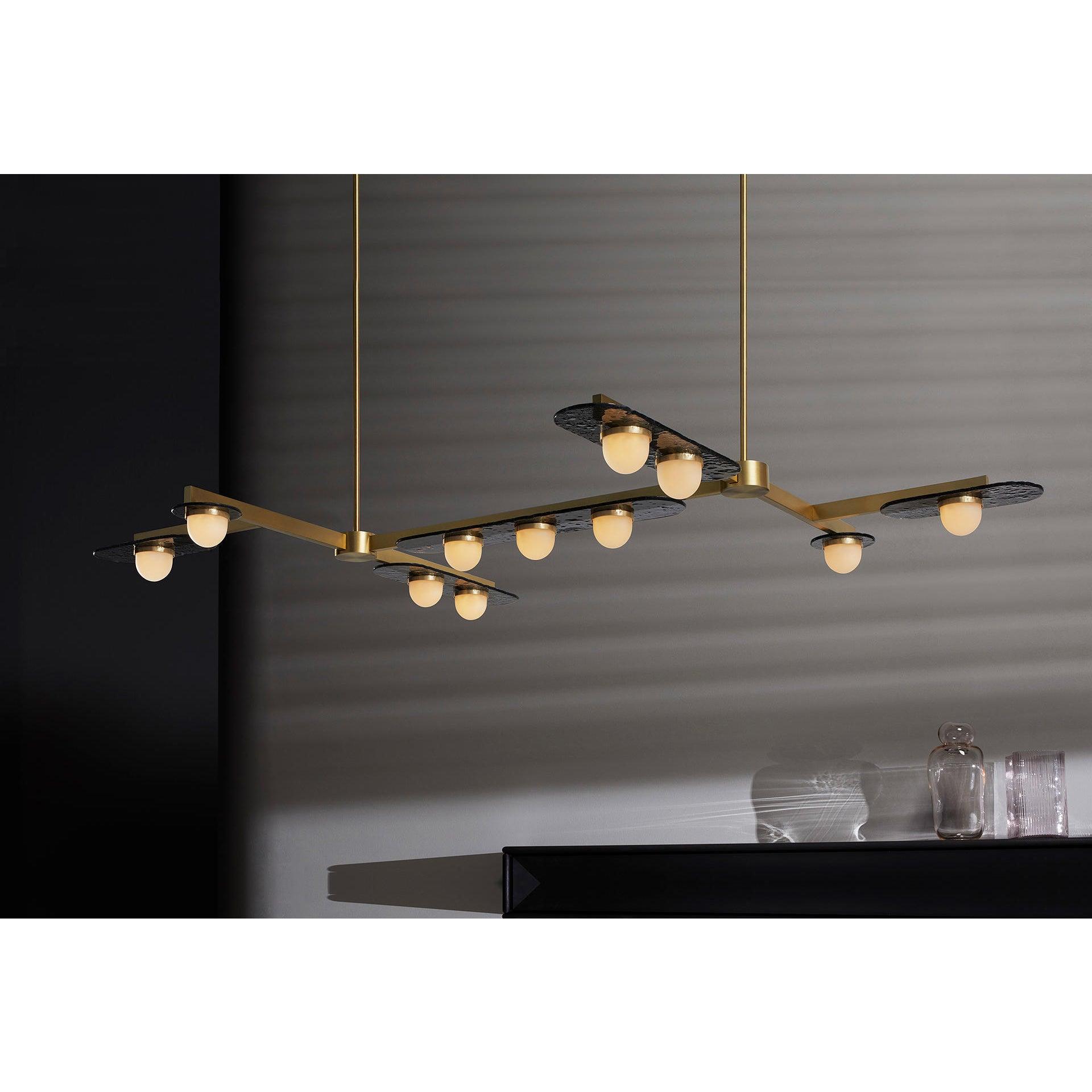 Lustra Chandelier LED Linear Gold Frame-Neutral Decor