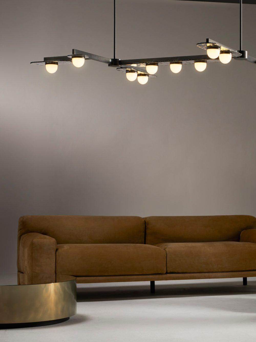 Lustra Chandelier LED Linear Gold Frame-Neutral Decor