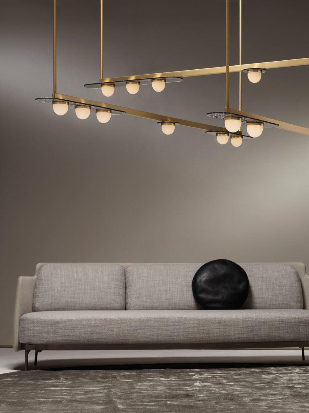 Lustra Chandelier LED Linear Gold Frame-Neutral Decor
