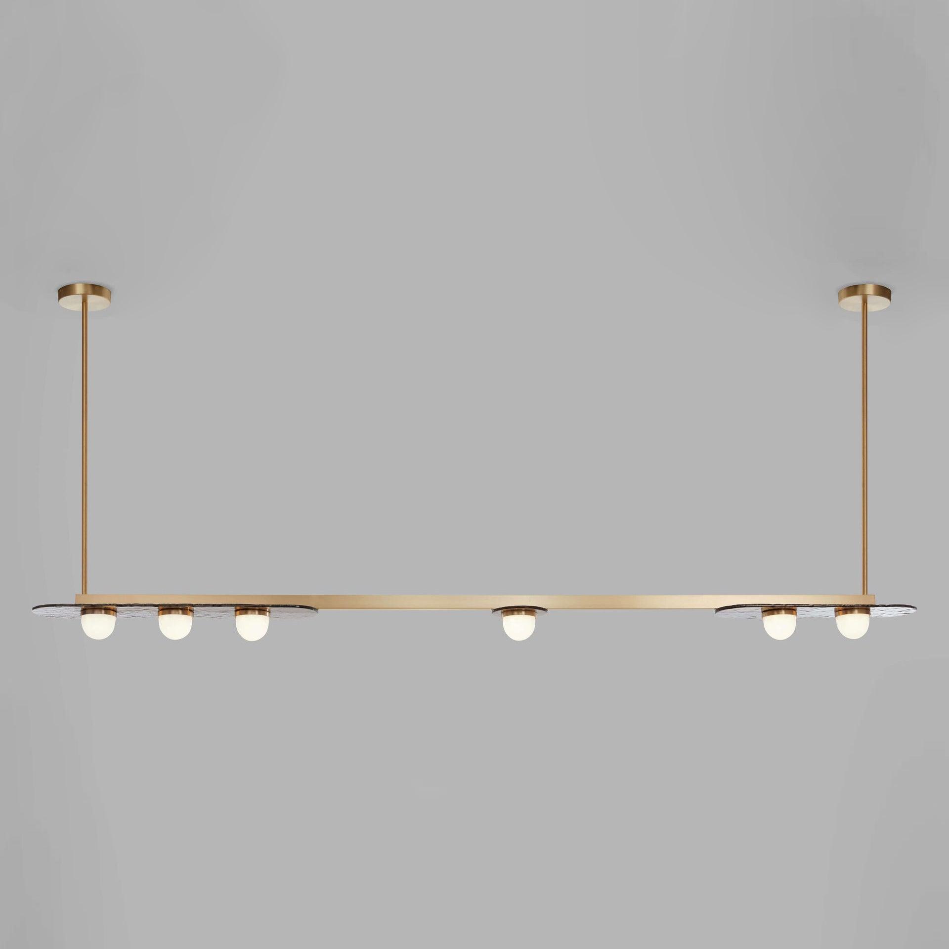 Lustra Chandelier LED Linear Gold Frame-Neutral Decor