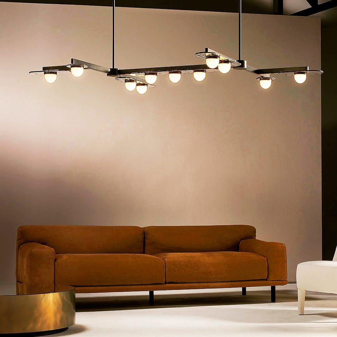 Lustra Chandelier LED Linear Gold Frame-Neutral Decor