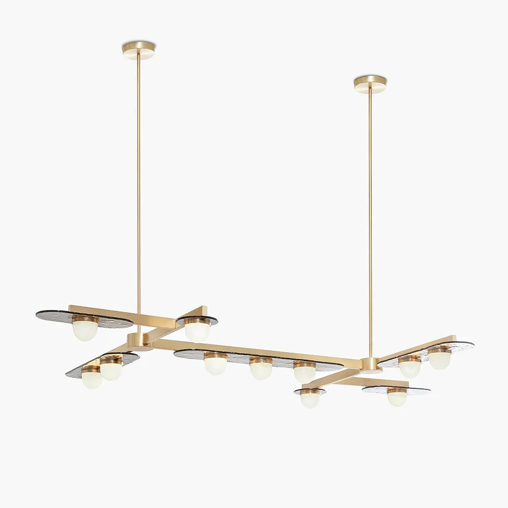 Lustra Chandelier LED Linear Gold Frame-Neutral Decor