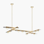 Lustra Chandelier LED Linear Gold Frame-Neutral Decor