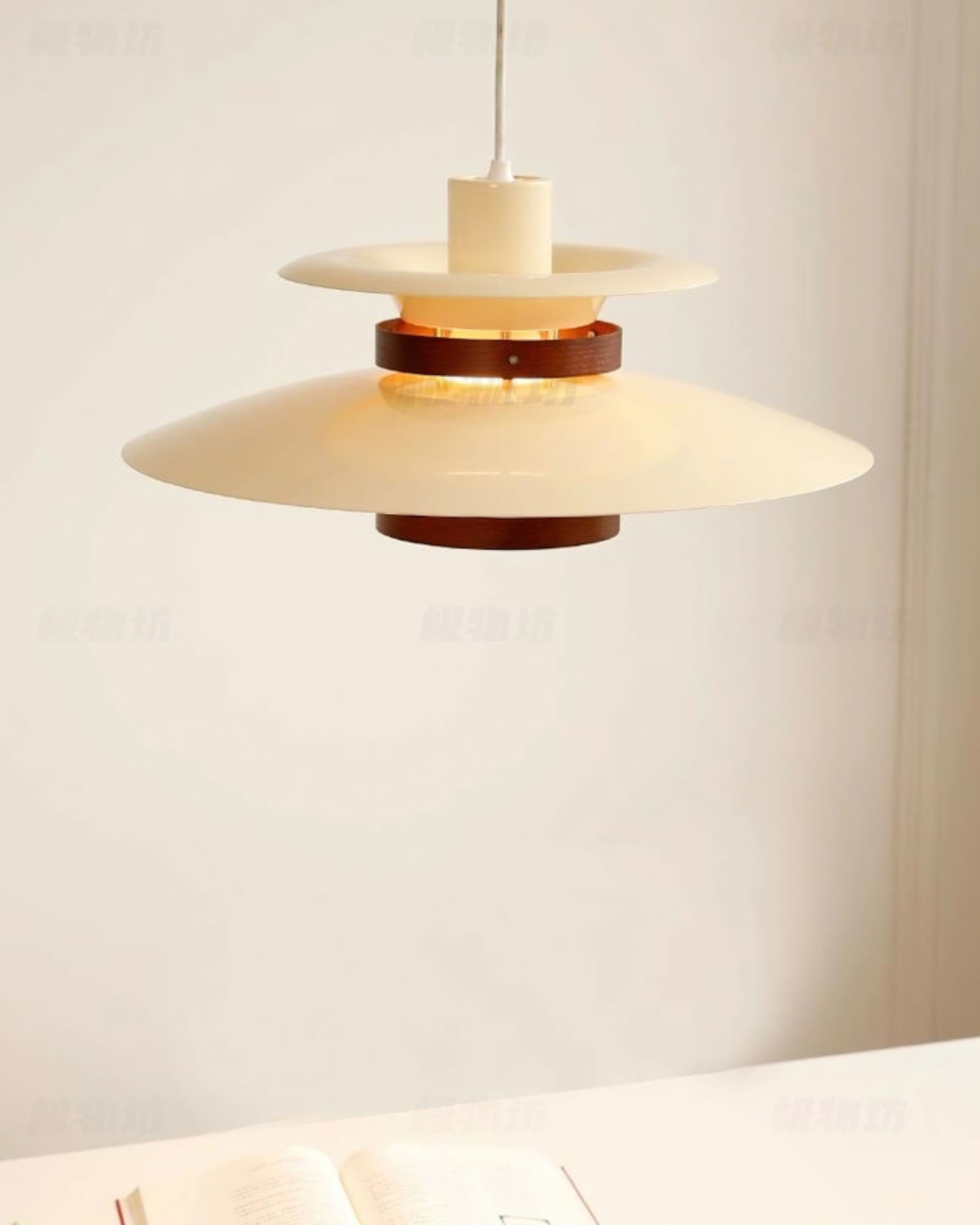 Xyla Pendant Lamp Wood Layered Shade Nordic Dining-Neutral Decor