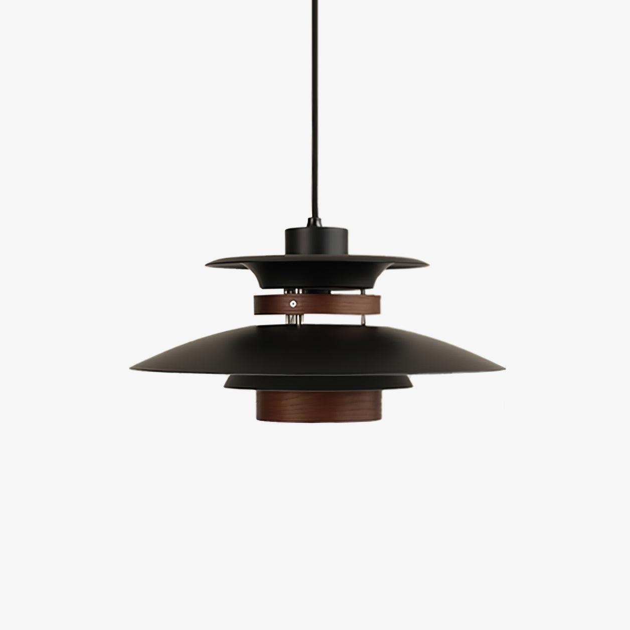 Xyla Pendant Lamp Wood Layered Shade Nordic Dining-Neutral Decor