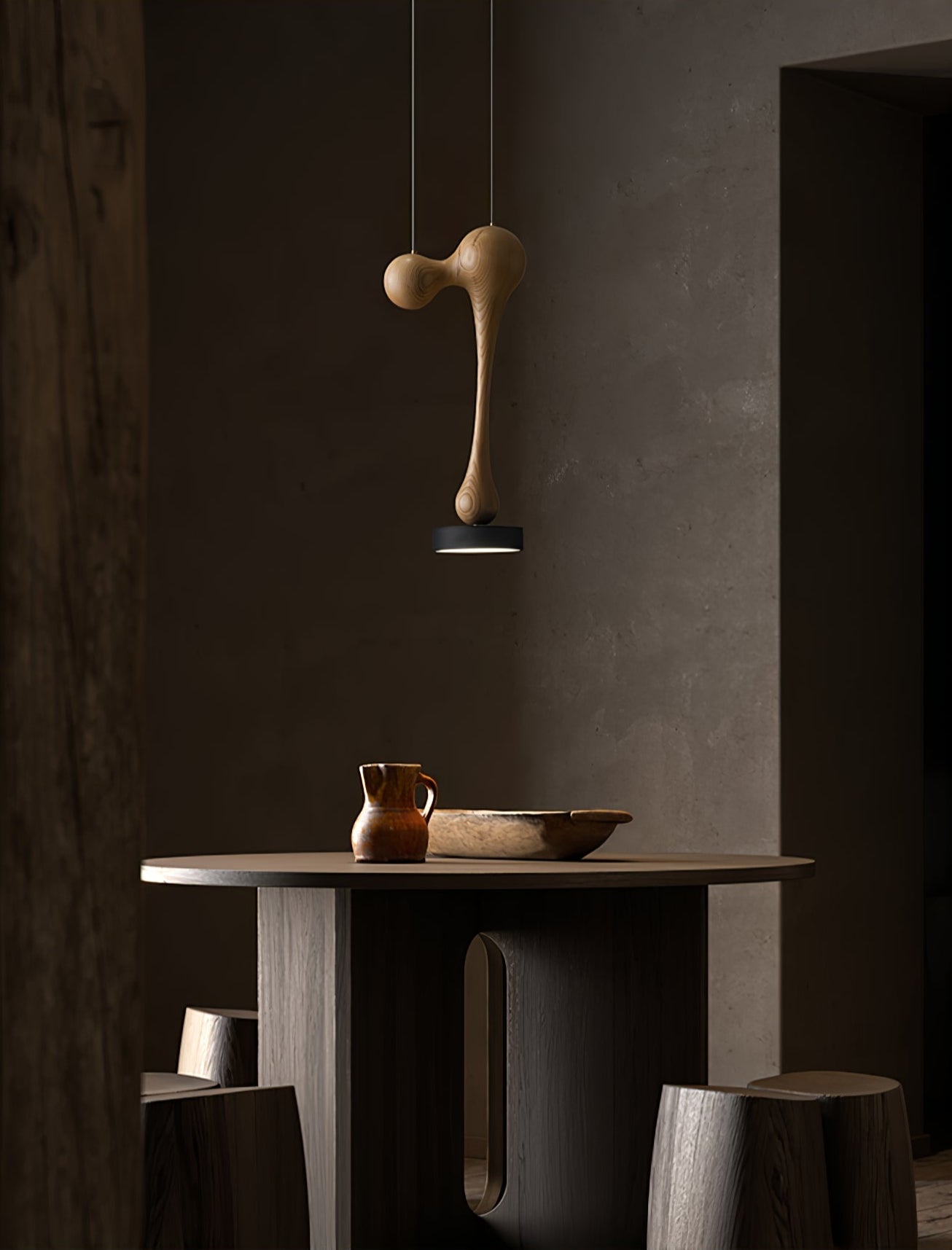 Drovia Rustic Wooden Pendant Light-Neutral Decor