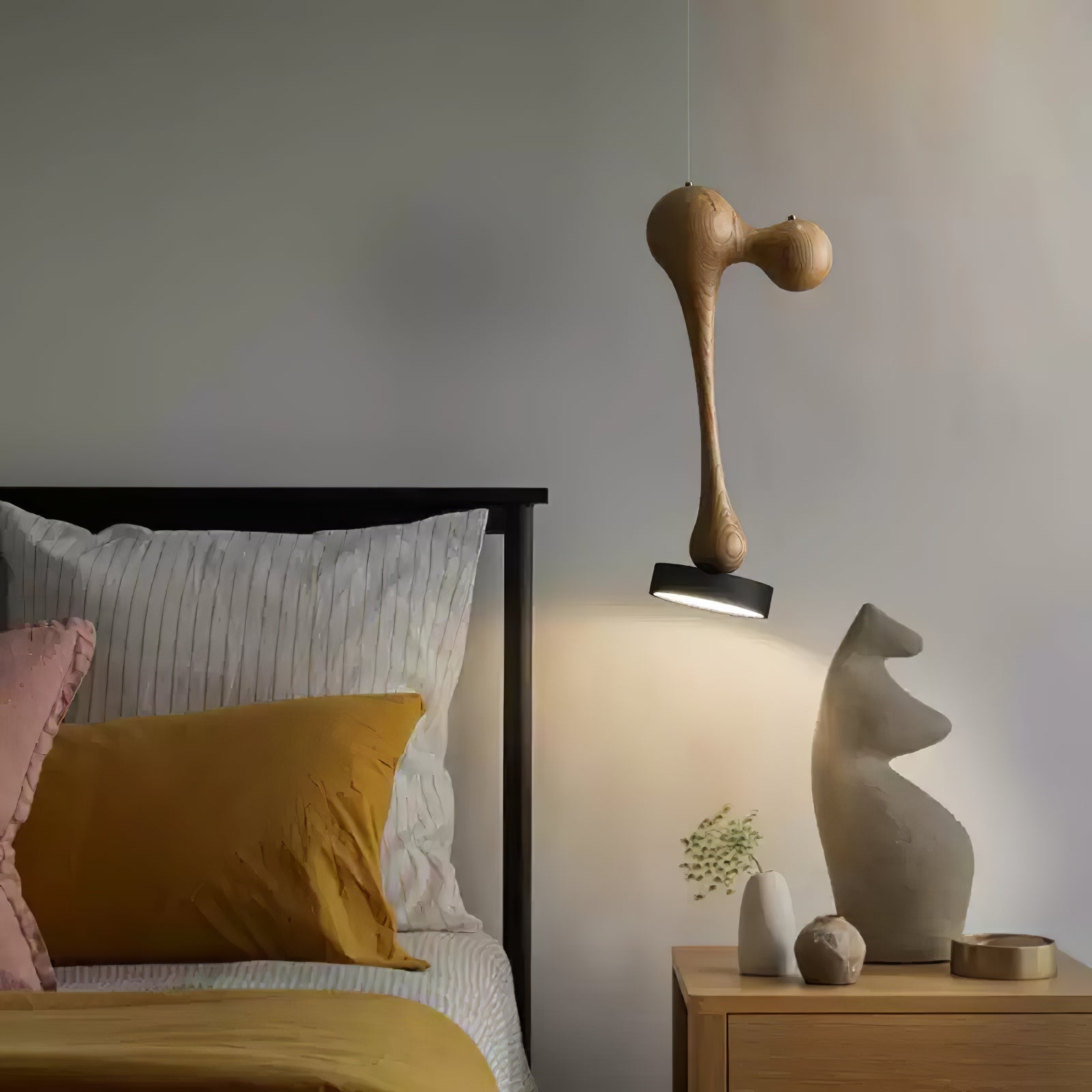 Drovia Rustic Wooden Pendant Light-Neutral Decor