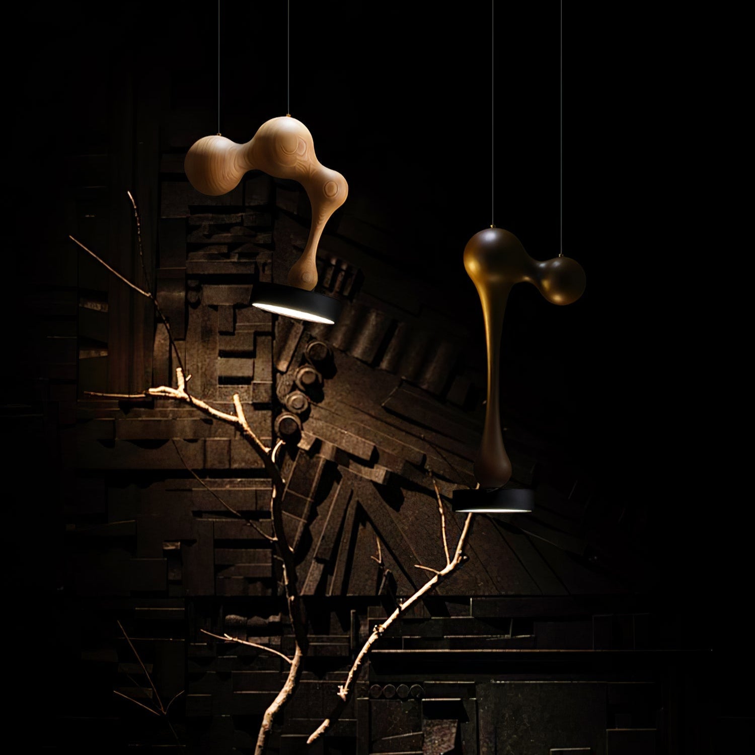 Drovia Rustic Wooden Pendant Light-Neutral Decor