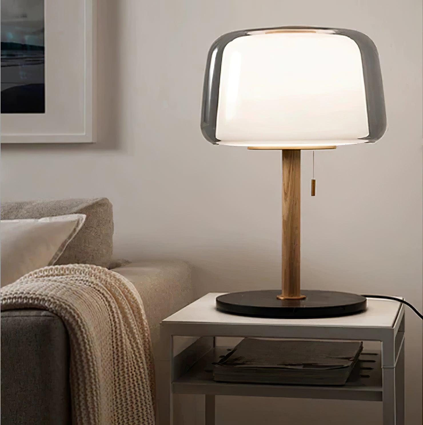 Gala Glass Marble Table Lamp-Neutral Decor