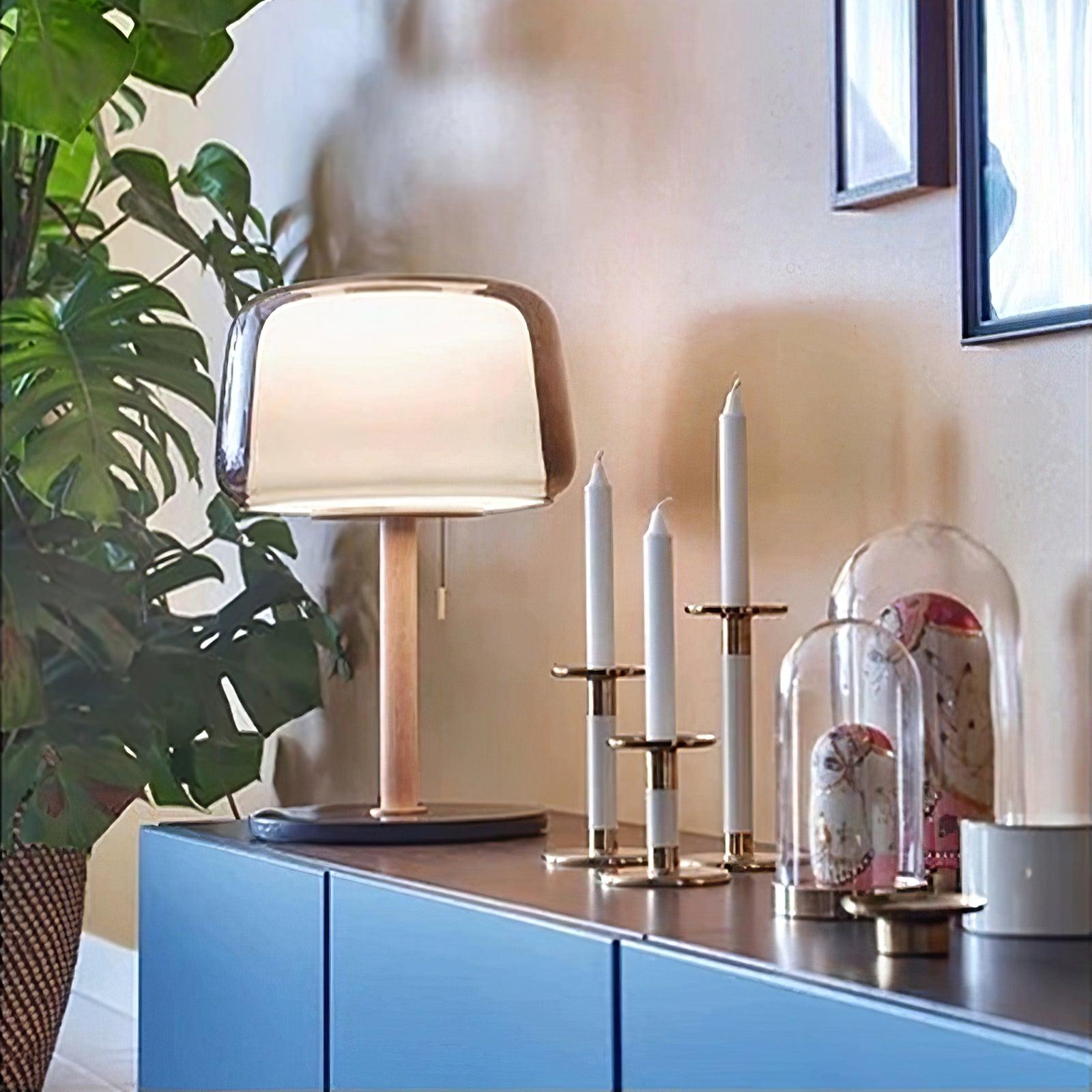 Gala Glass Marble Table Lamp-Neutral Decor