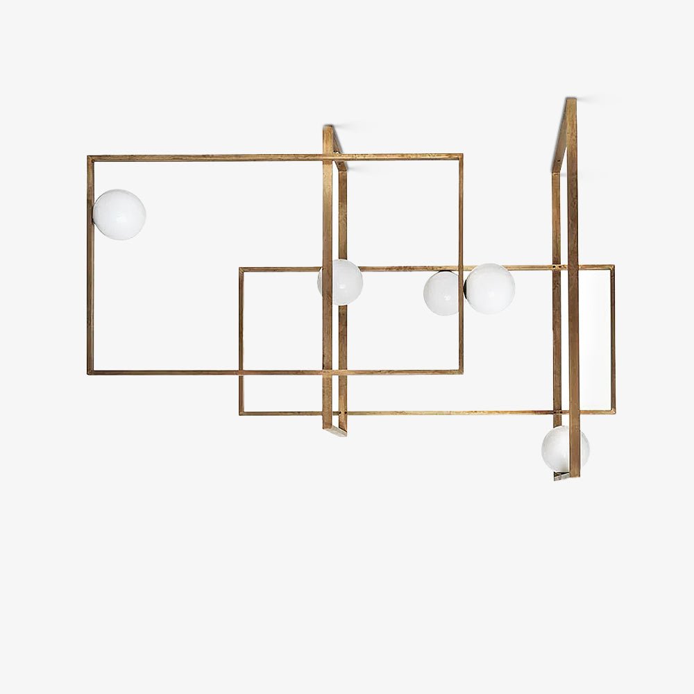 Lustra Chandelier Mondrian Glass Brass Geometric Modern-Neutral Decor