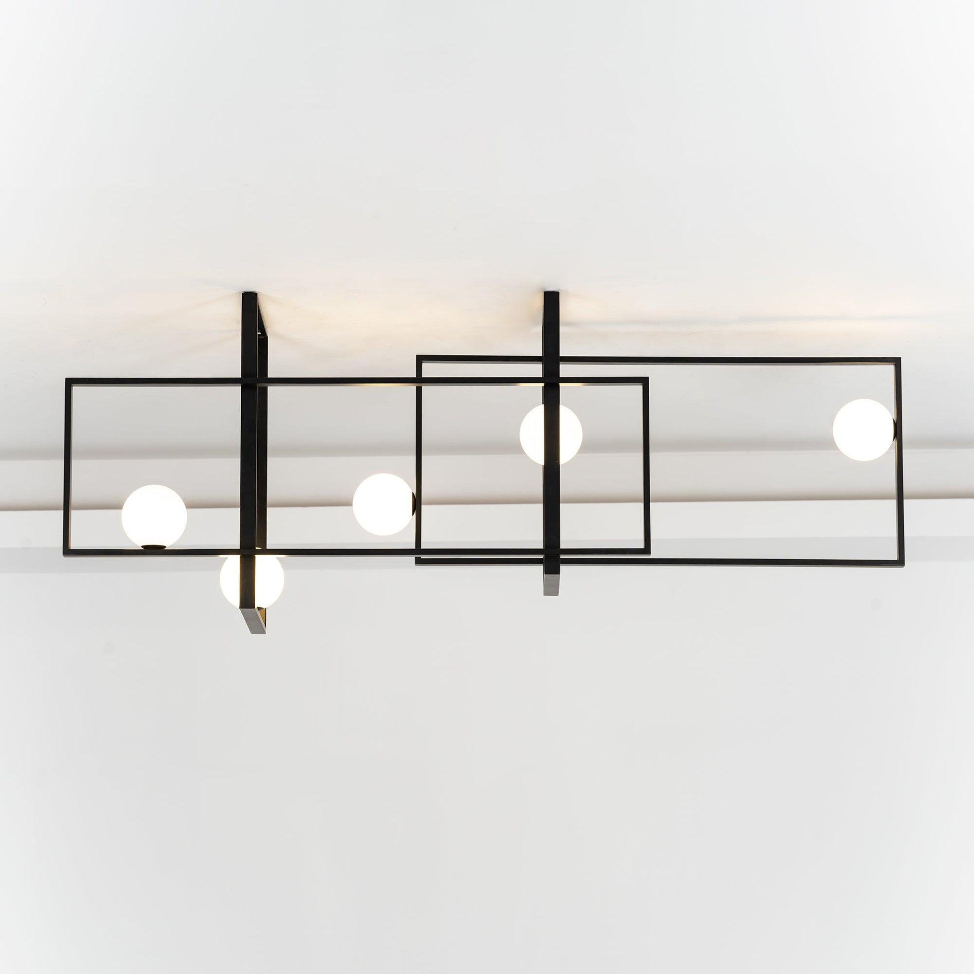 Lustra Chandelier Mondrian Glass Brass Geometric Modern-Neutral Decor