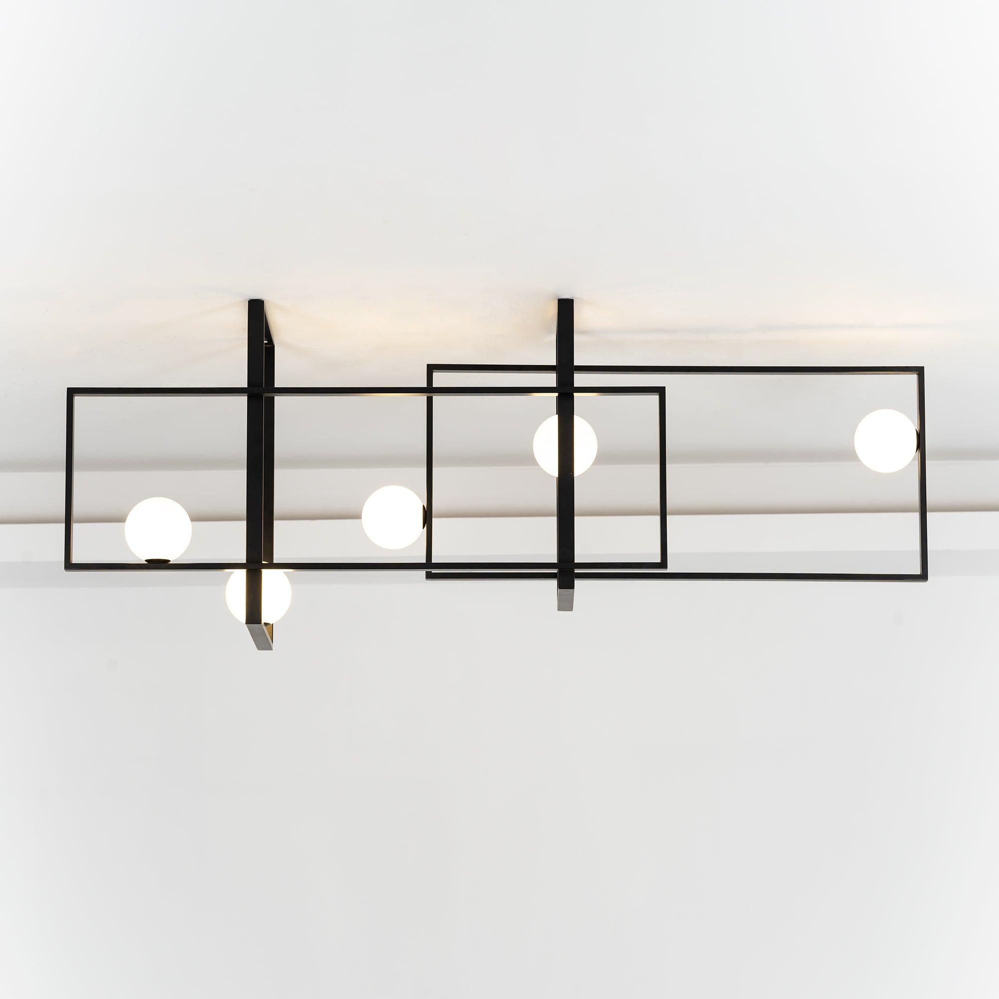 Lustra Chandelier Mondrian Glass Brass Geometric Modern-Neutral Decor
