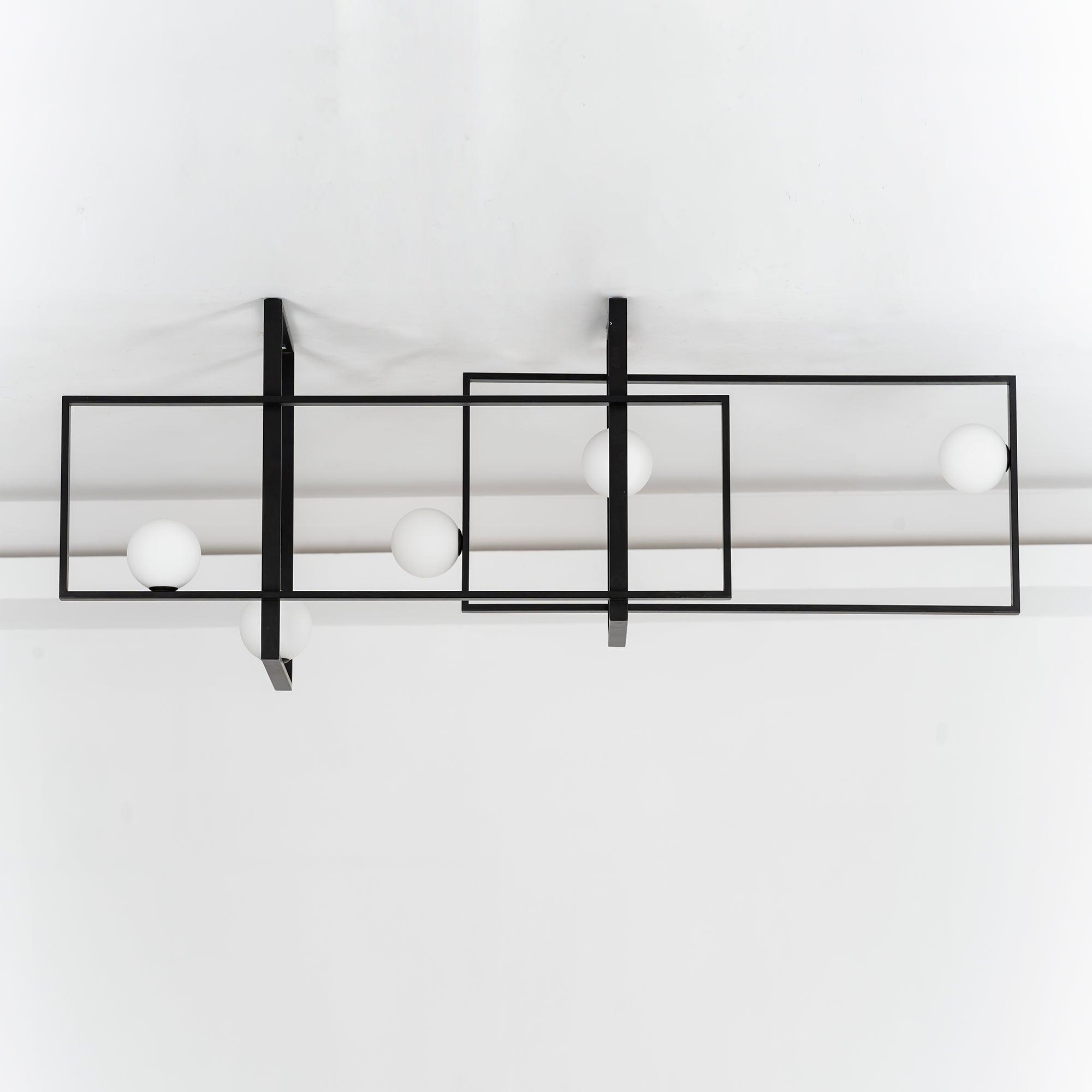 Lustra Chandelier Mondrian Glass Brass Geometric Modern-Neutral Decor