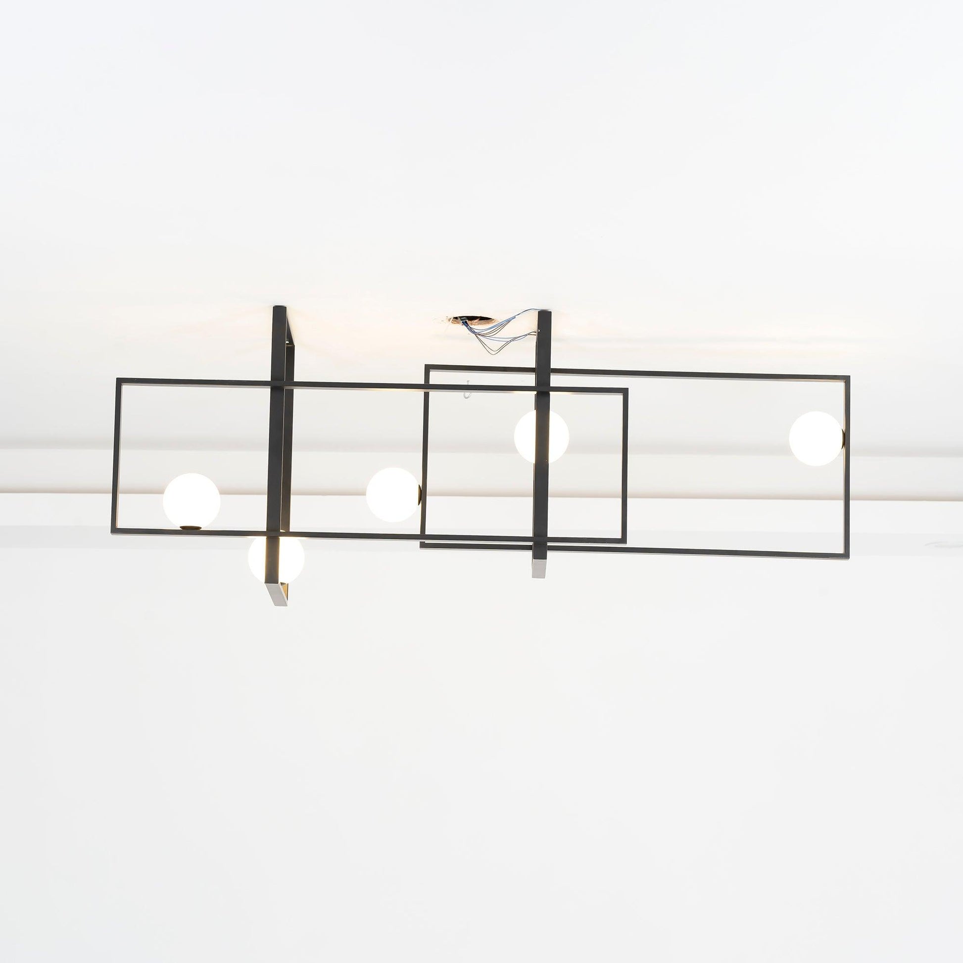 Lustra Chandelier Mondrian Glass Brass Geometric Modern-Neutral Decor