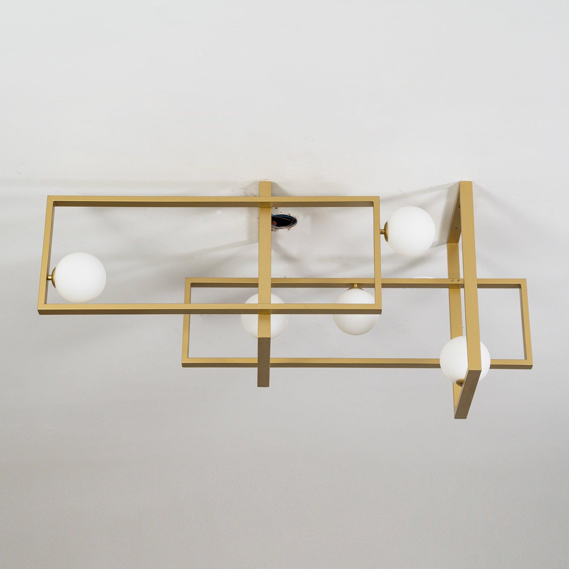 Lustra Chandelier Mondrian Glass Brass Geometric Modern-Neutral Decor