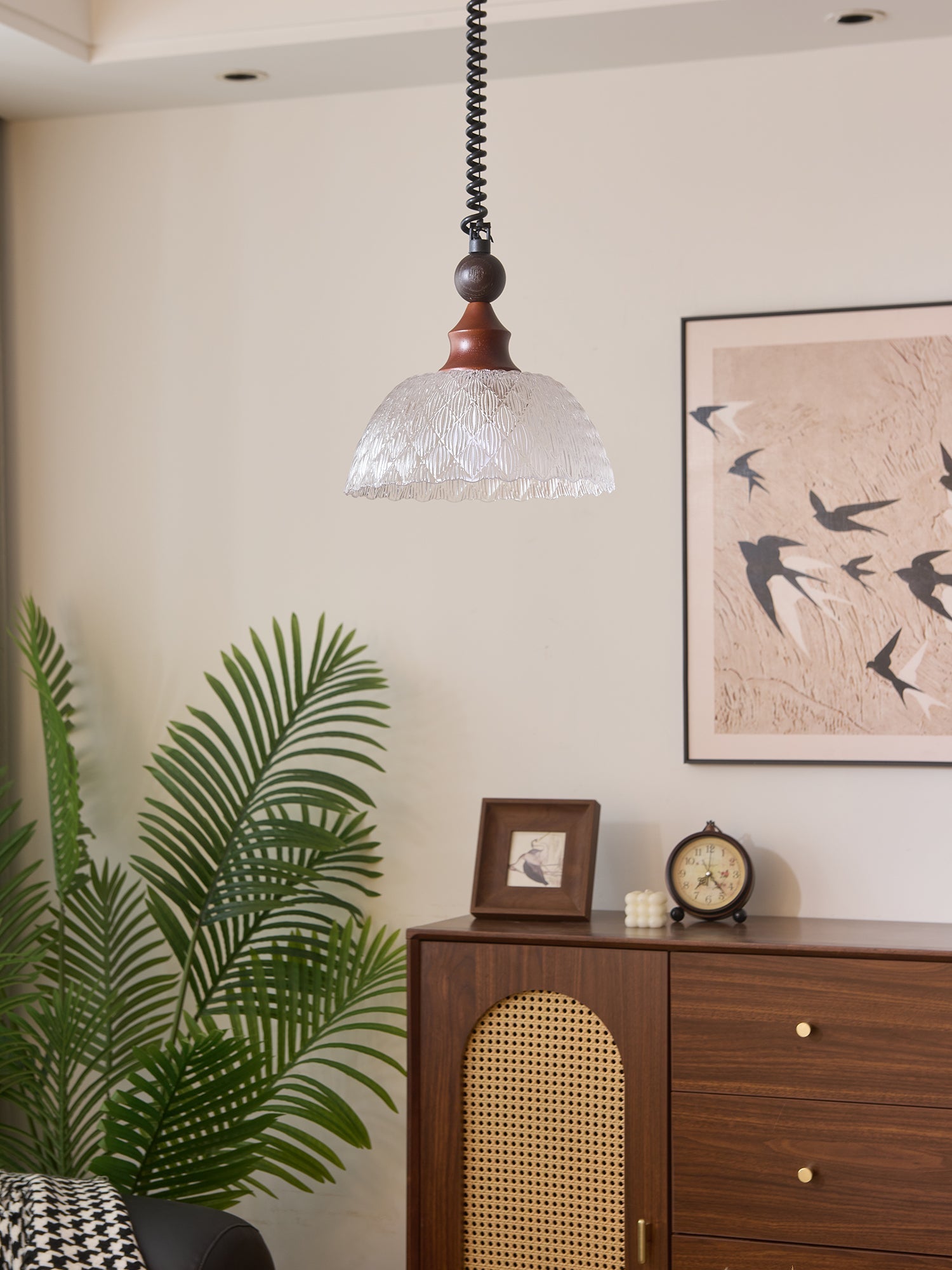 Nydoreth Elegance Vintage Art Wood Pendant Lamp-Neutral Decor