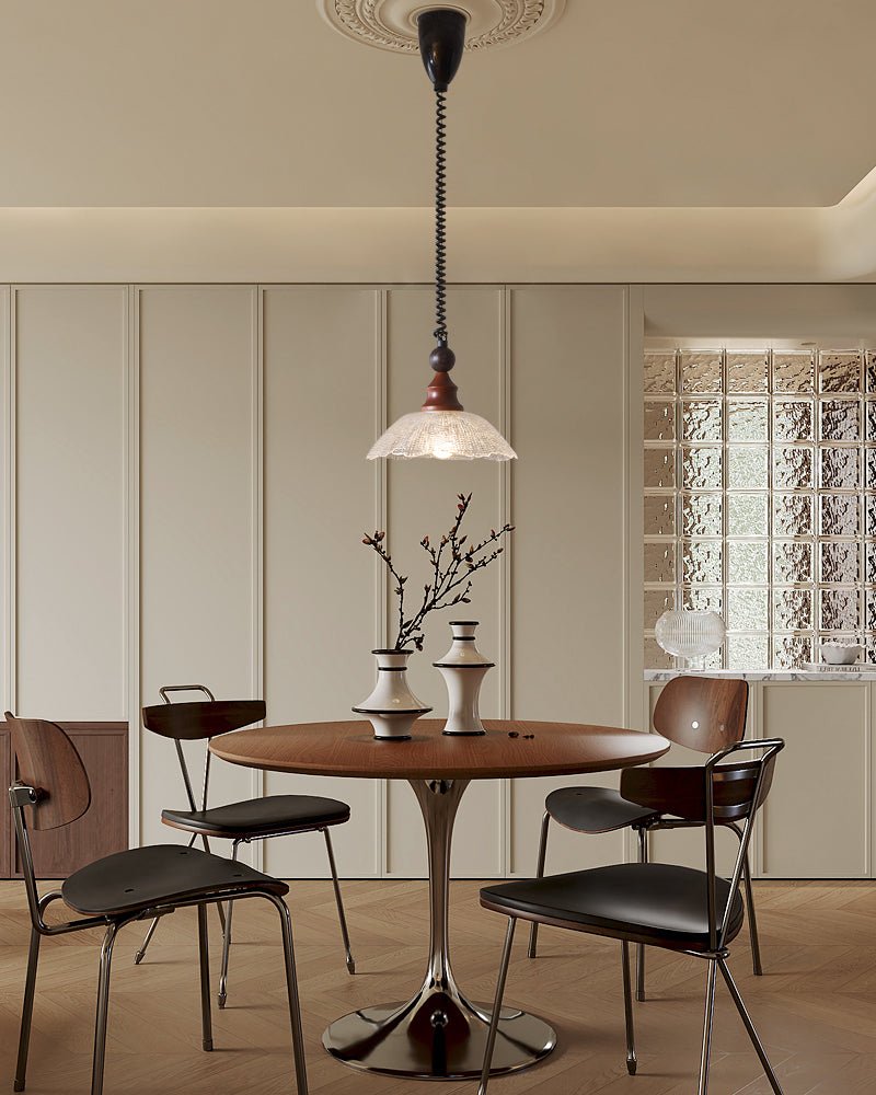 Nydoreth Elegance Vintage Art Wood Pendant Lamp-Neutral Decor