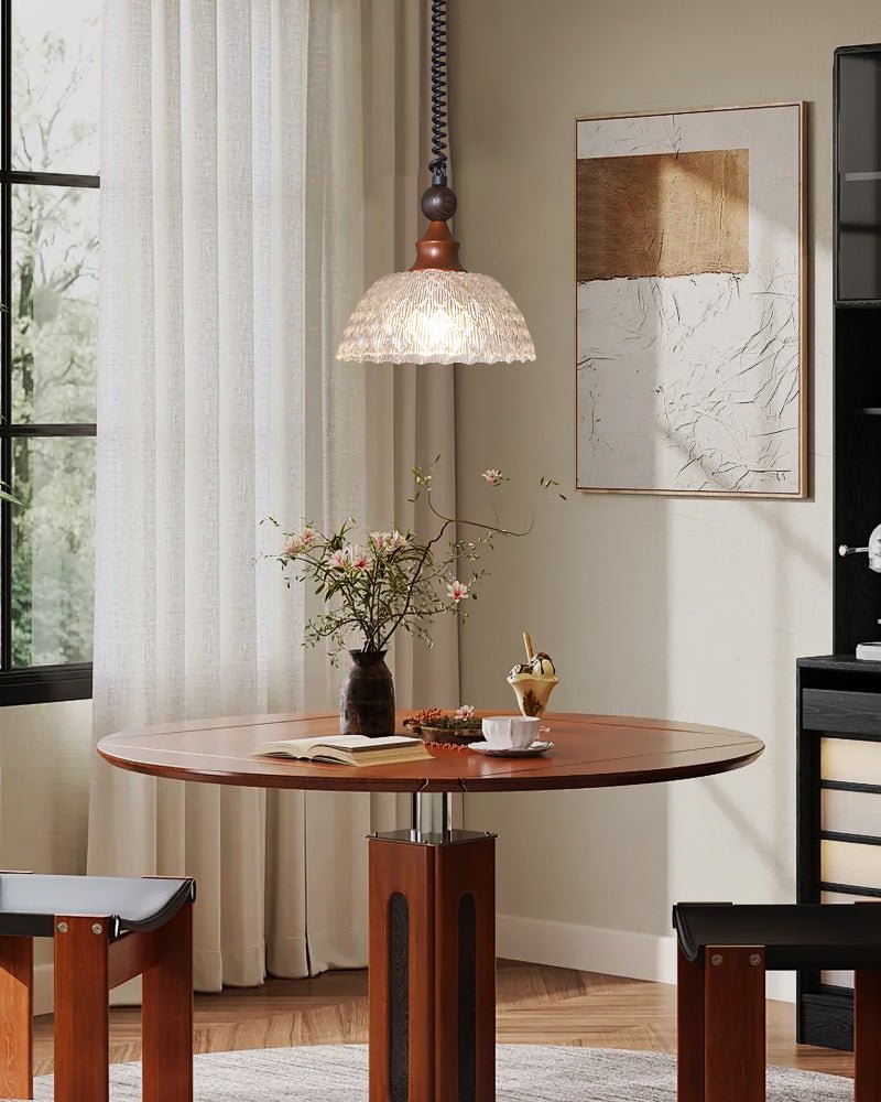 Nydoreth Elegance Vintage Art Wood Pendant Lamp-Neutral Decor