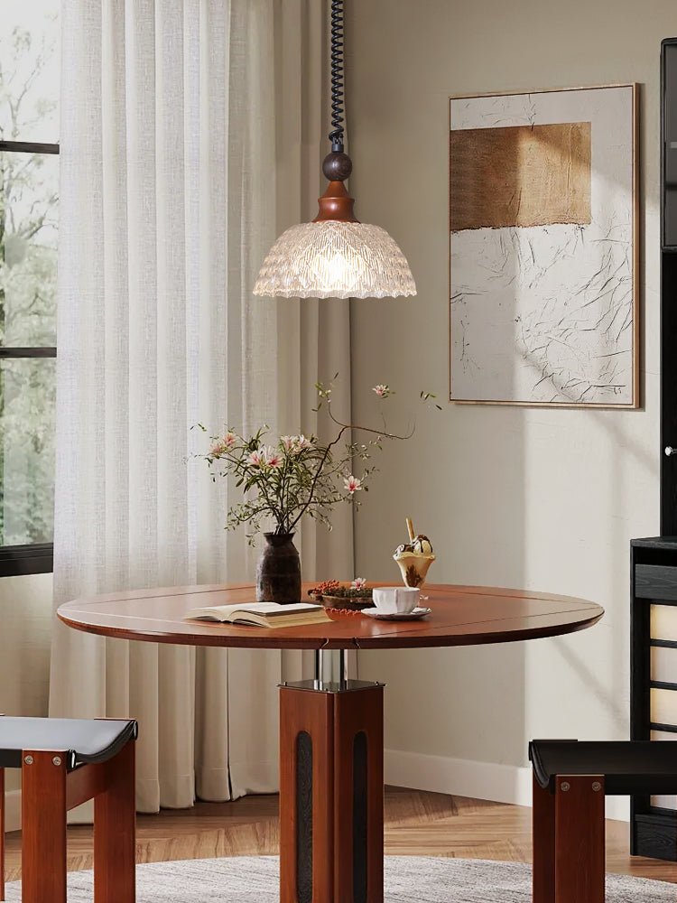 Nydoreth Elegance Vintage Art Wood Pendant Lamp-Neutral Decor