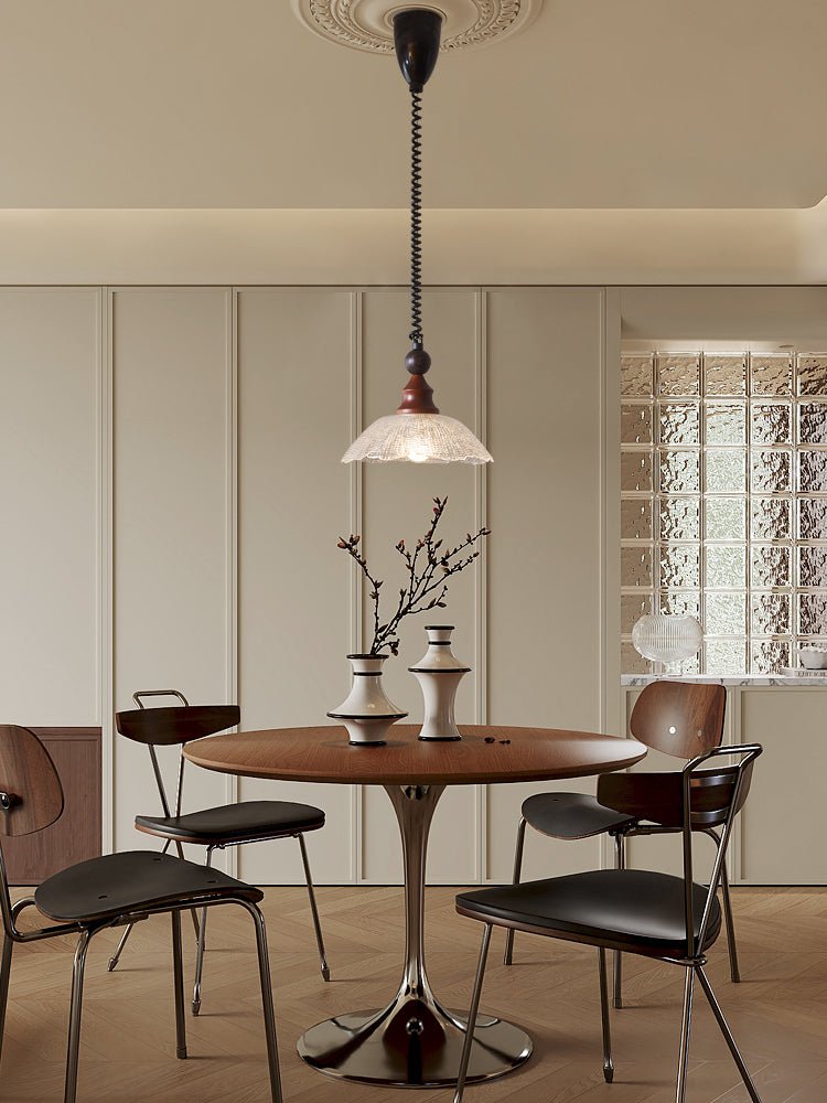 Nydoreth Elegance Vintage Art Wood Pendant Lamp-Neutral Decor